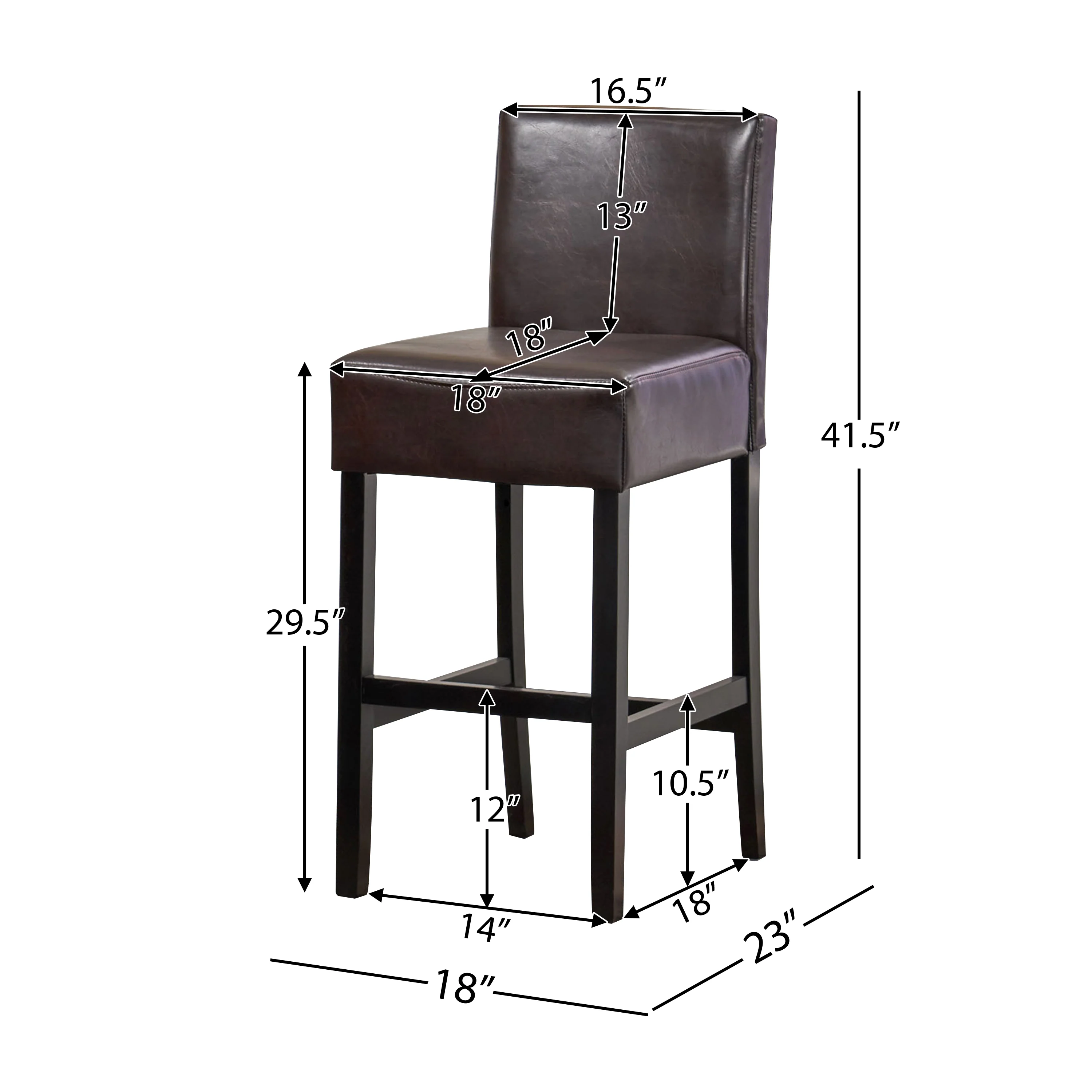 Lowry Contemporary Upholstered Ivory Bonded Leather Backed Barstools (Set of 2) - furnishings