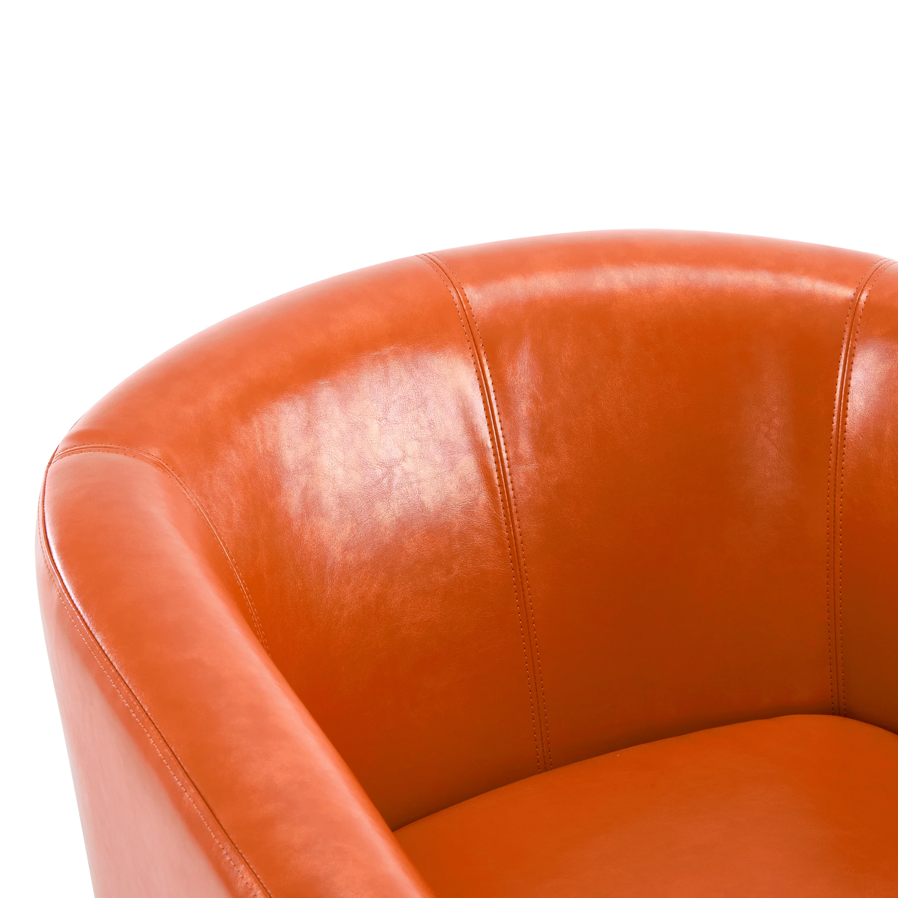 Jackson Orange Faux Leather Swivel Club Chair - furnishings