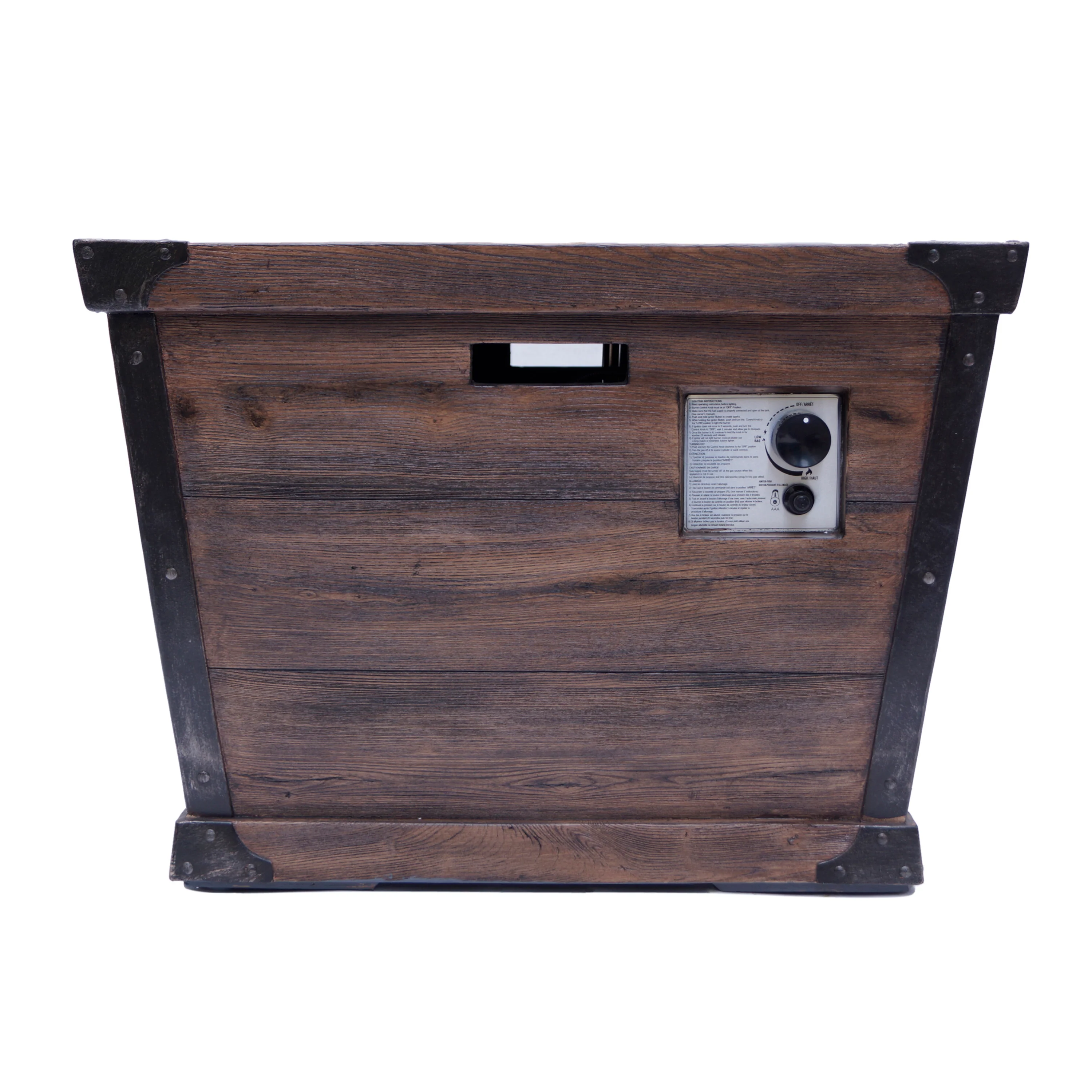 Madge Outdoor Brown 32 Inch Square Fire Pit - 40,000 BTU - furnishings