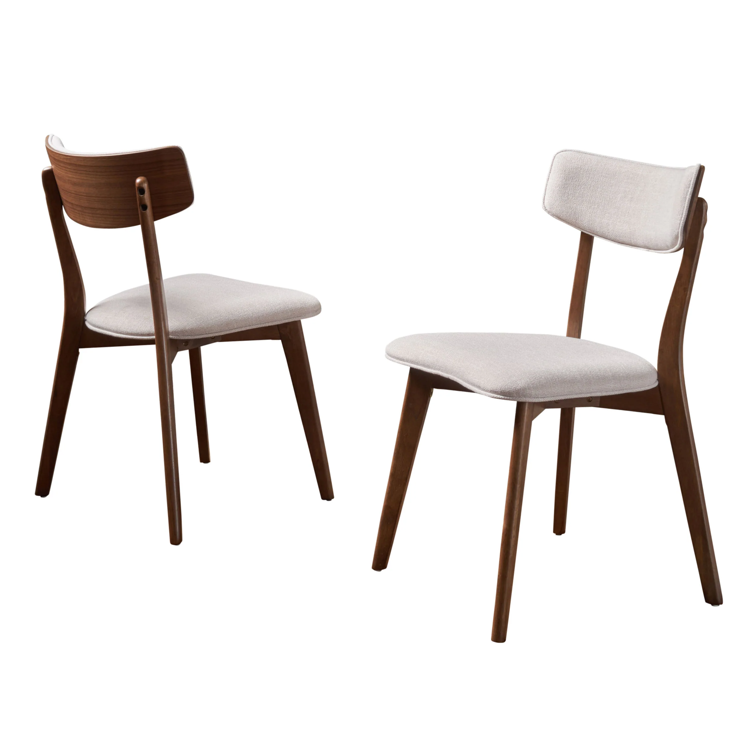 Turat Mid-Century Walnut Finished Frame Dining Chairs (Set of 2) - furnishings
