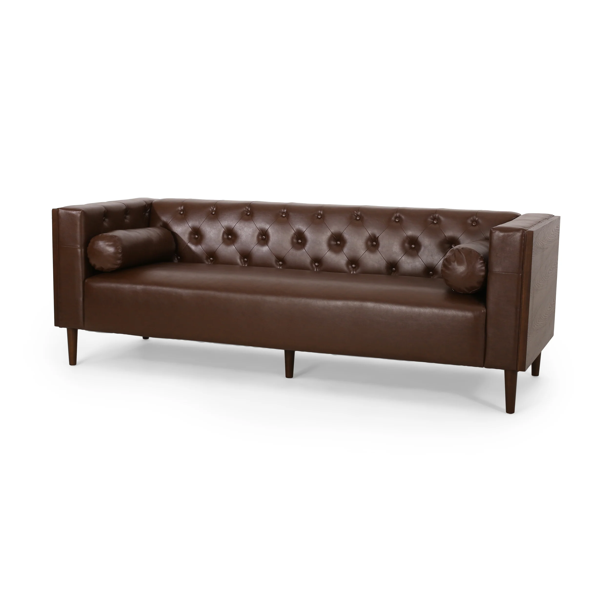 Neilan Contemporary Tufted Deep Seated Sofa with Accent Pillows - furnishings