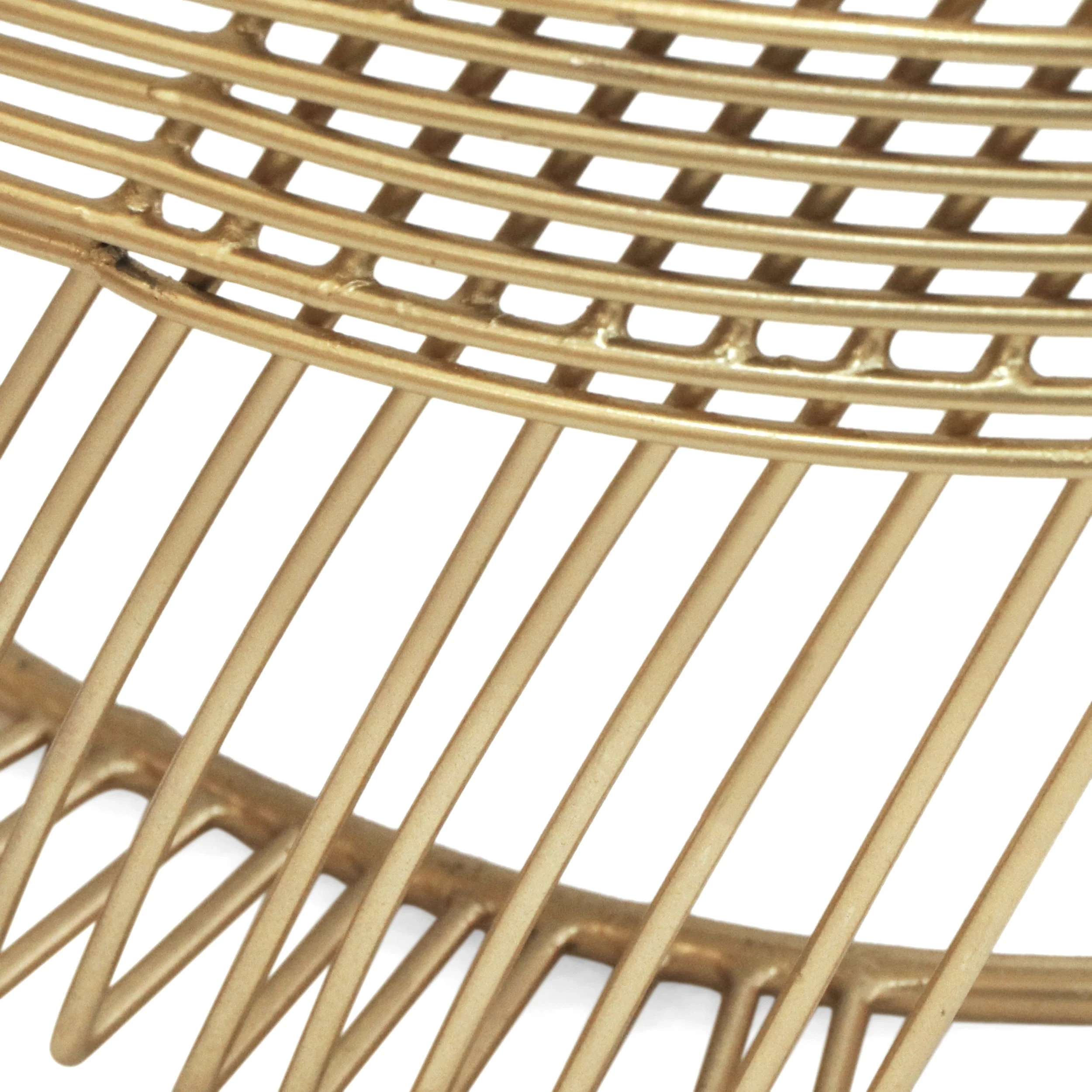 Ackland Modern Glam Handcrafted Marble Top Wire Frame Side Table, Natural and Gold - furnishings