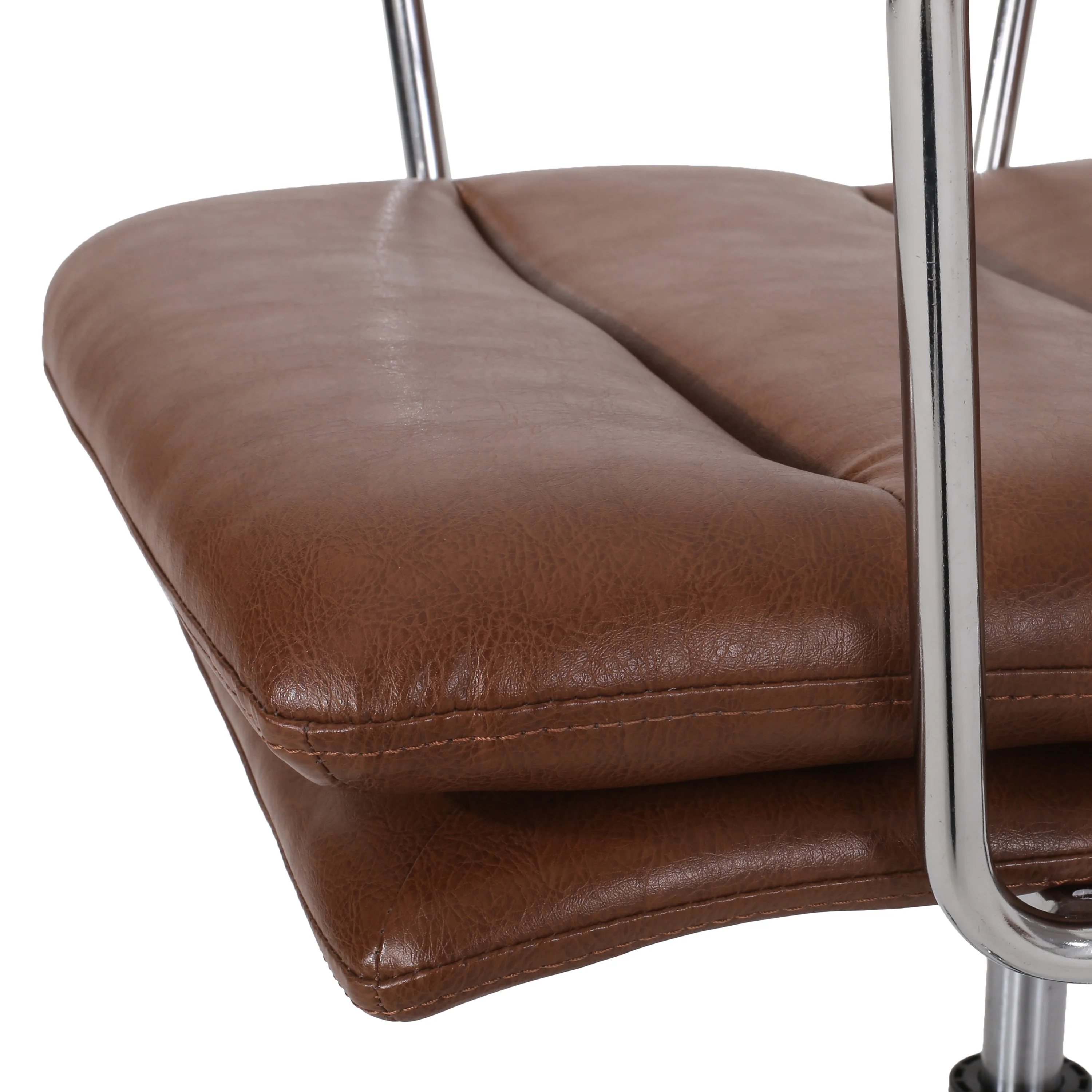 Gould Contemporary Faux Leather Channel Stitch Swivel Office Chair - furnishings