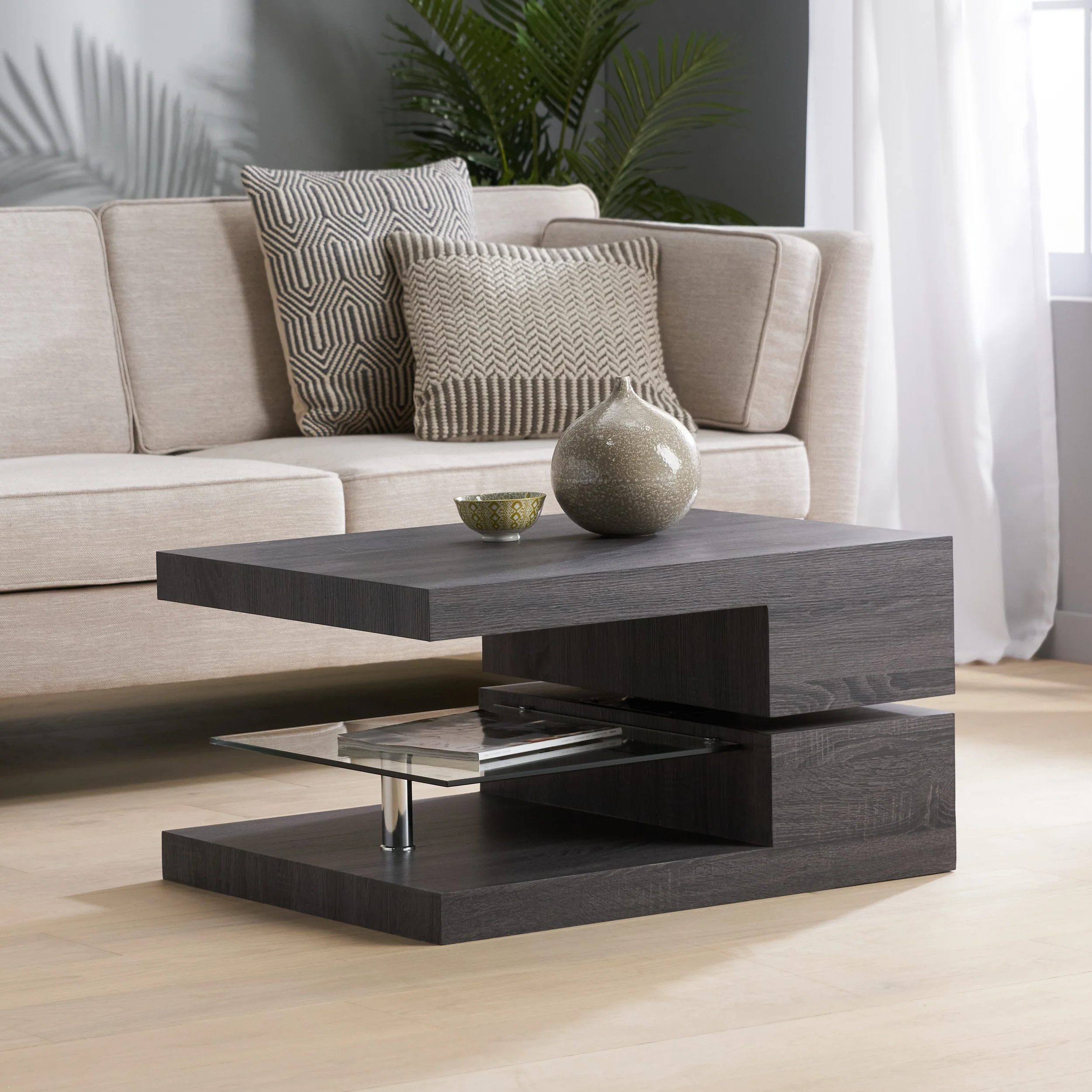 Bushwick Rectangular Rotating Wood Coffee Table - furnishings