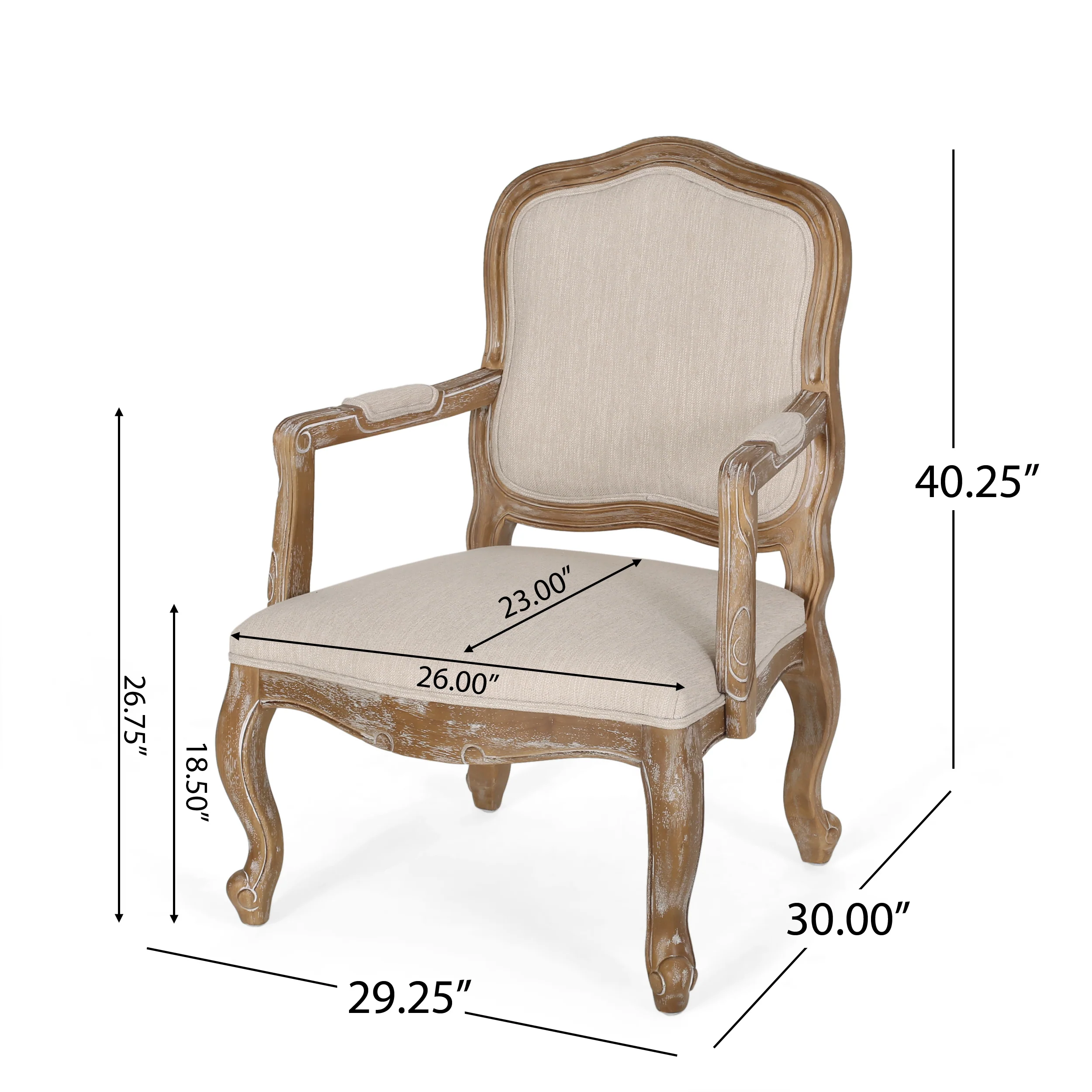 Bonview French Country Fabric Upholstered Wood Expandable 7 Piece Dining Set - furnishings