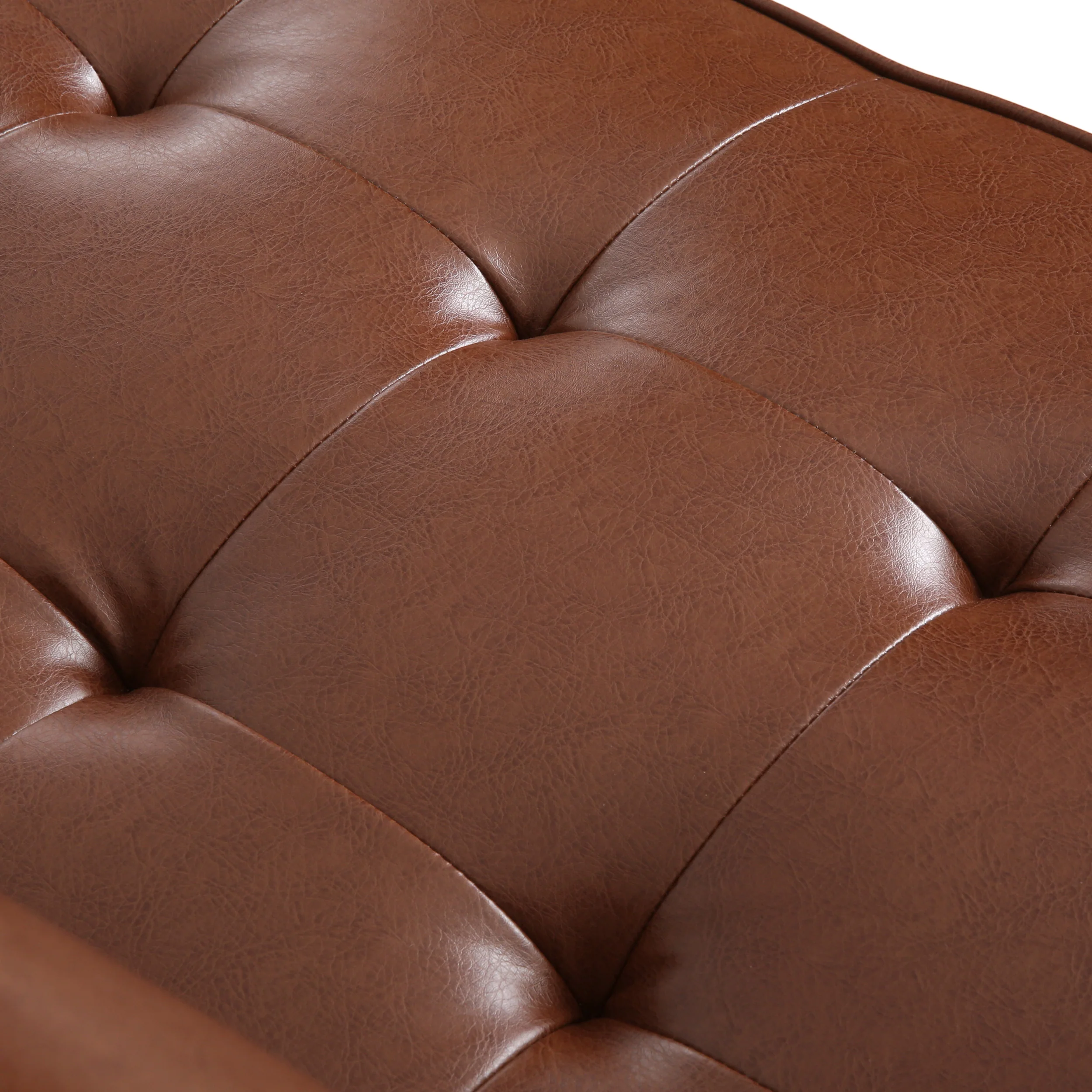 Hixon Contemporary Faux Leather Tufted 3 Piece Sofa and Club Chair Set - furnishings