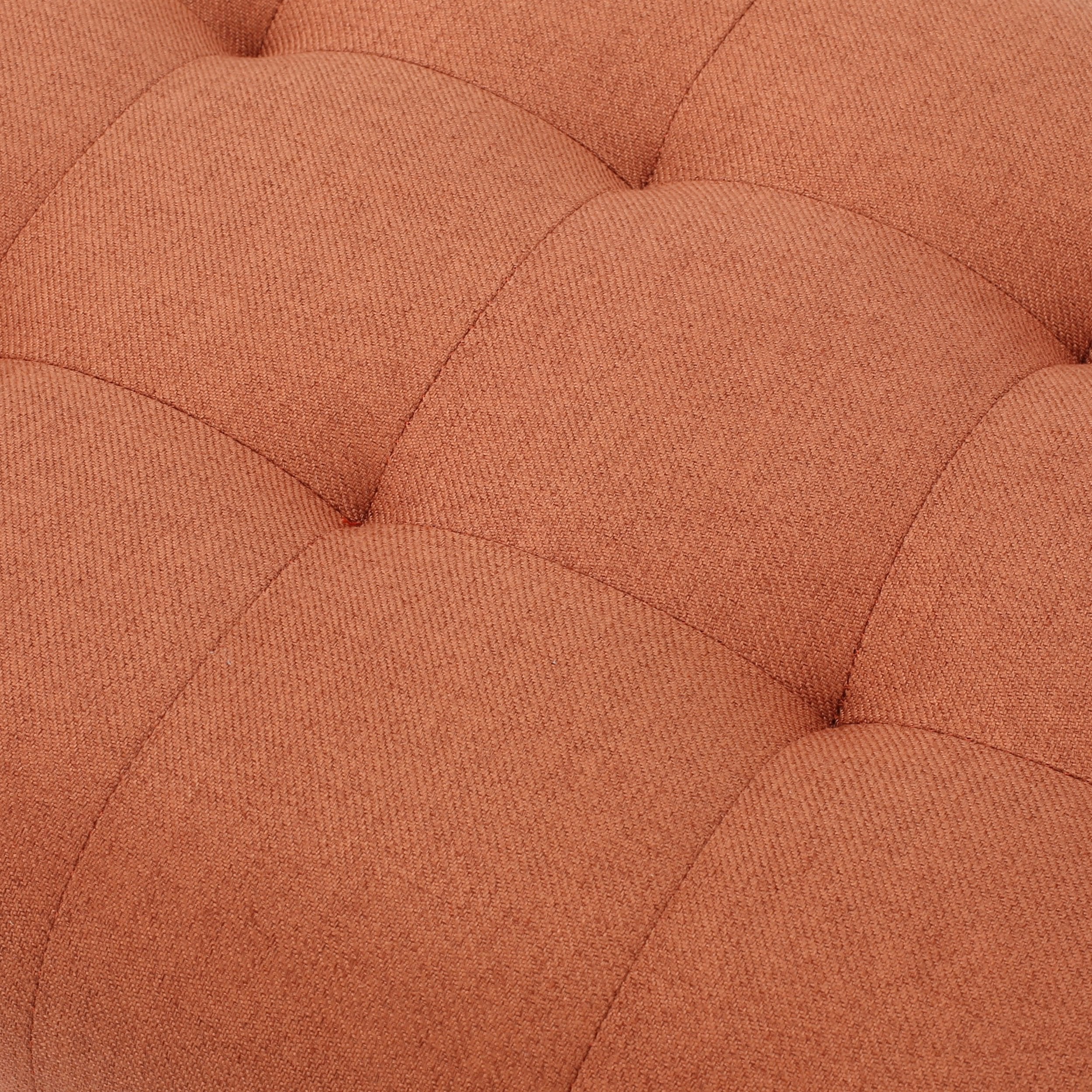Madrid Mid-Century Modern Tufted Fabric Ottoman Bench with Tapered Legs - furnishings