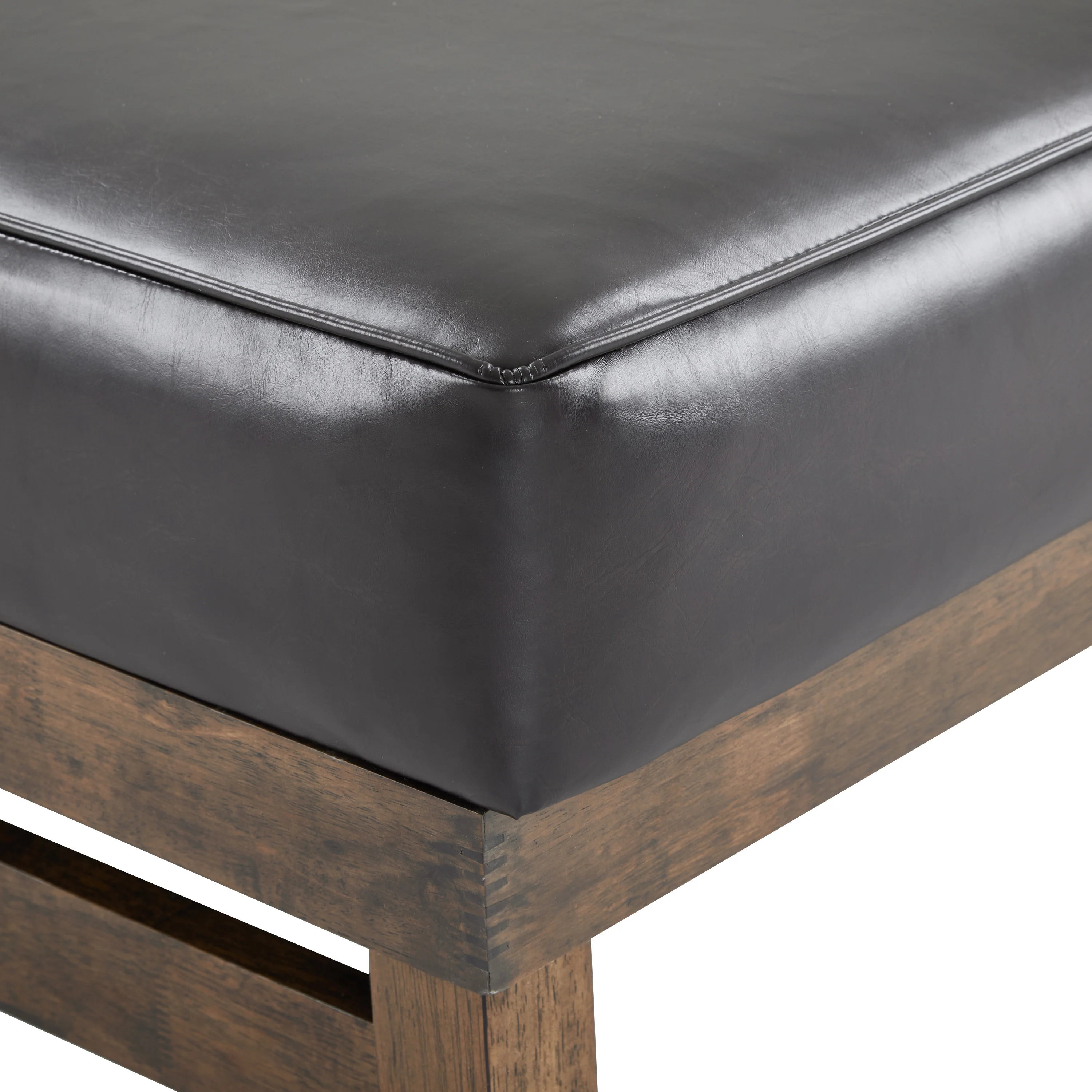 Temzyl temzyl Modern PU Cocktail Ottoman with Wood Frame - furnishings