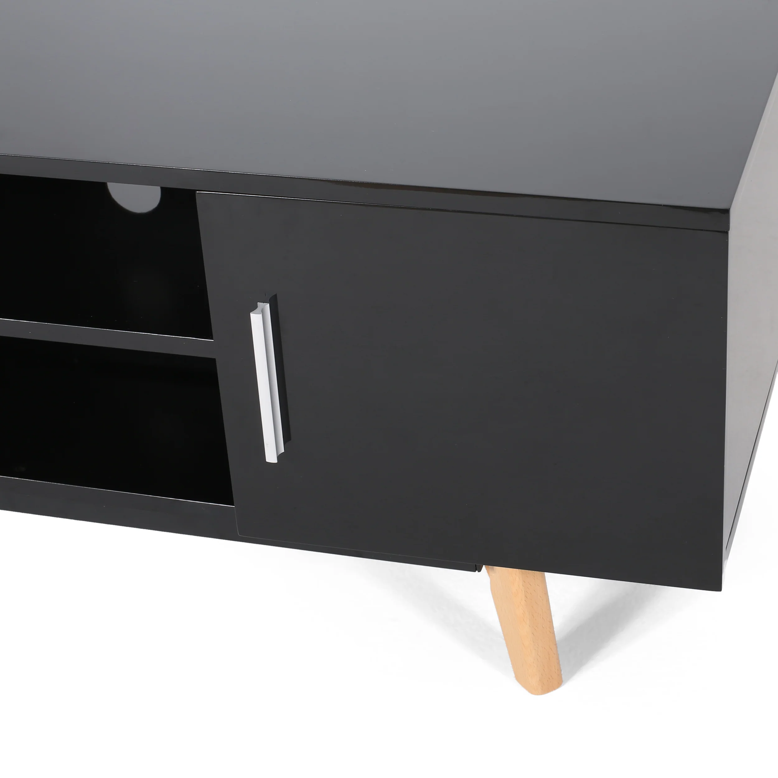 Rubani Mid Century Modern 2 Cabinets & Shelves TV Stand - furnishings