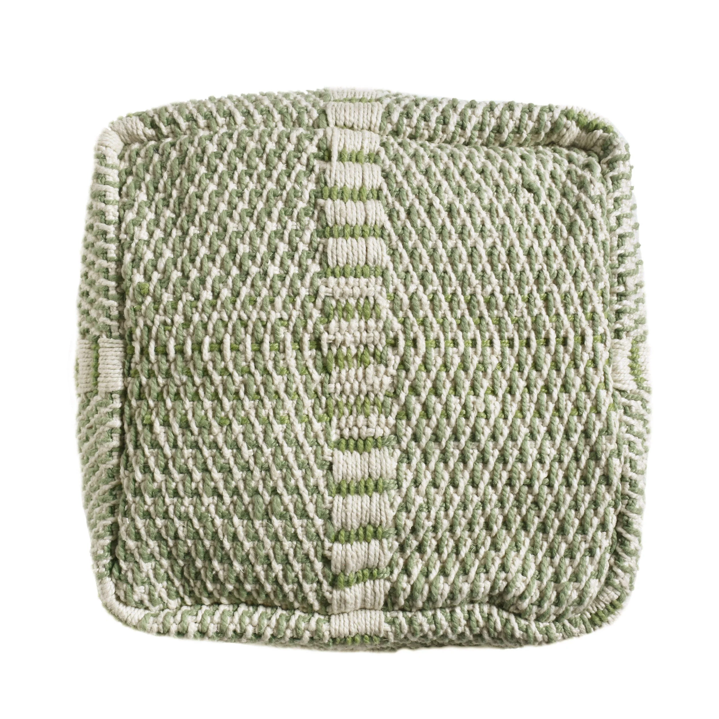 Dexter Indoor Handcrafted Boho Water Resistant Cube Pouf - furnishings