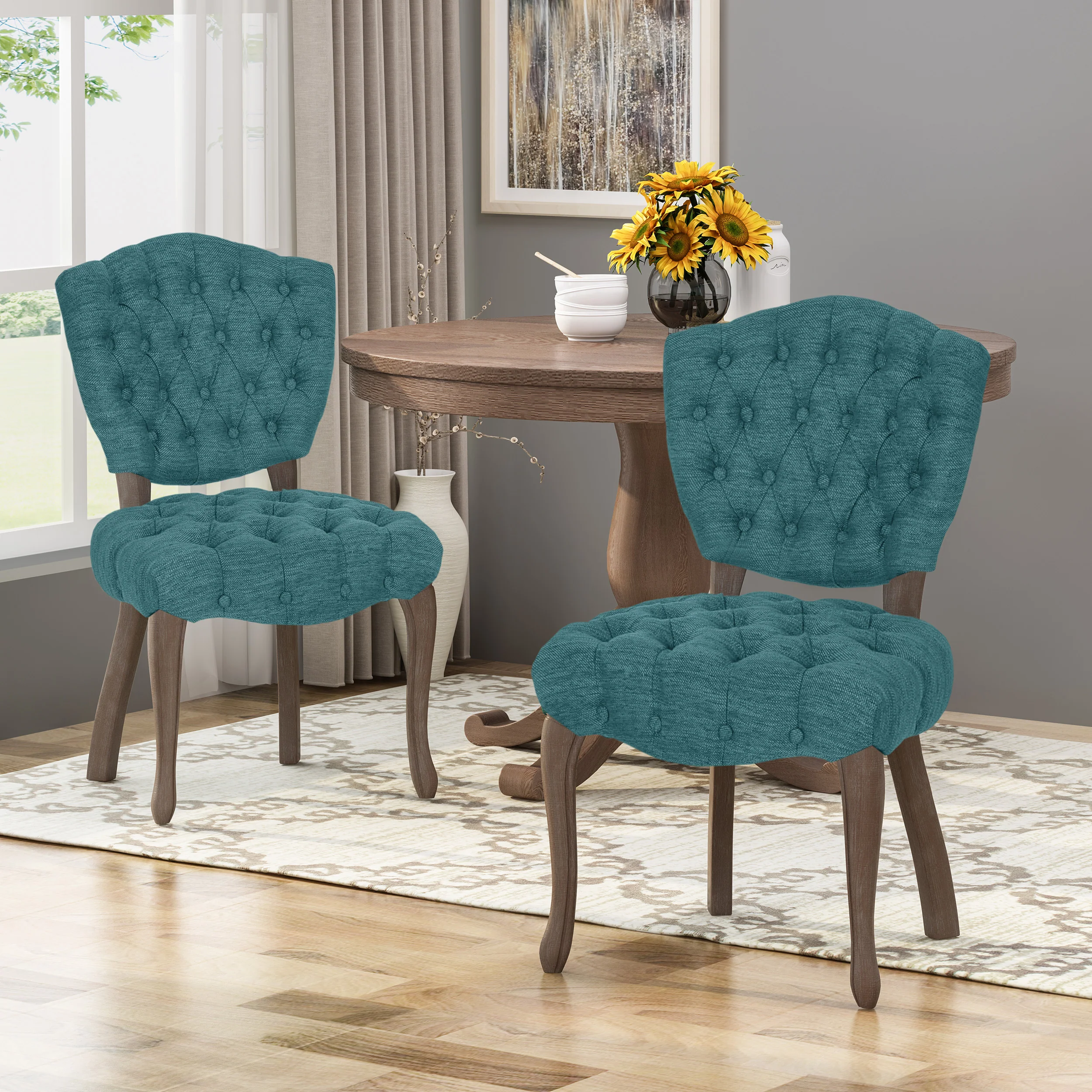 Case Tufted Dining Chair with Cabriole Legs (Set of 2) - furnishings