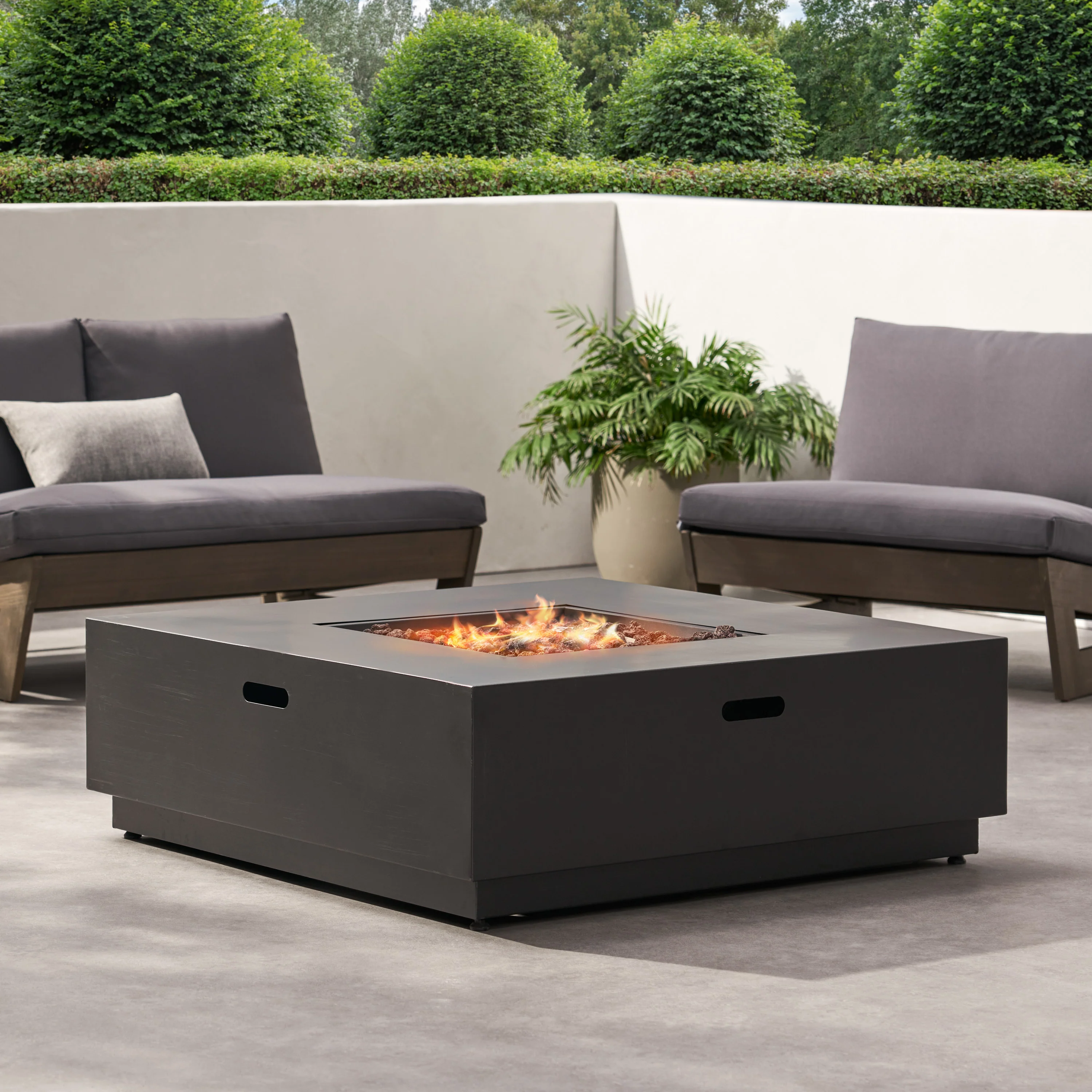 Jasmine Outdoor 50,000 BTU Square Fire Pit (No Tank Holder) - furnishings
