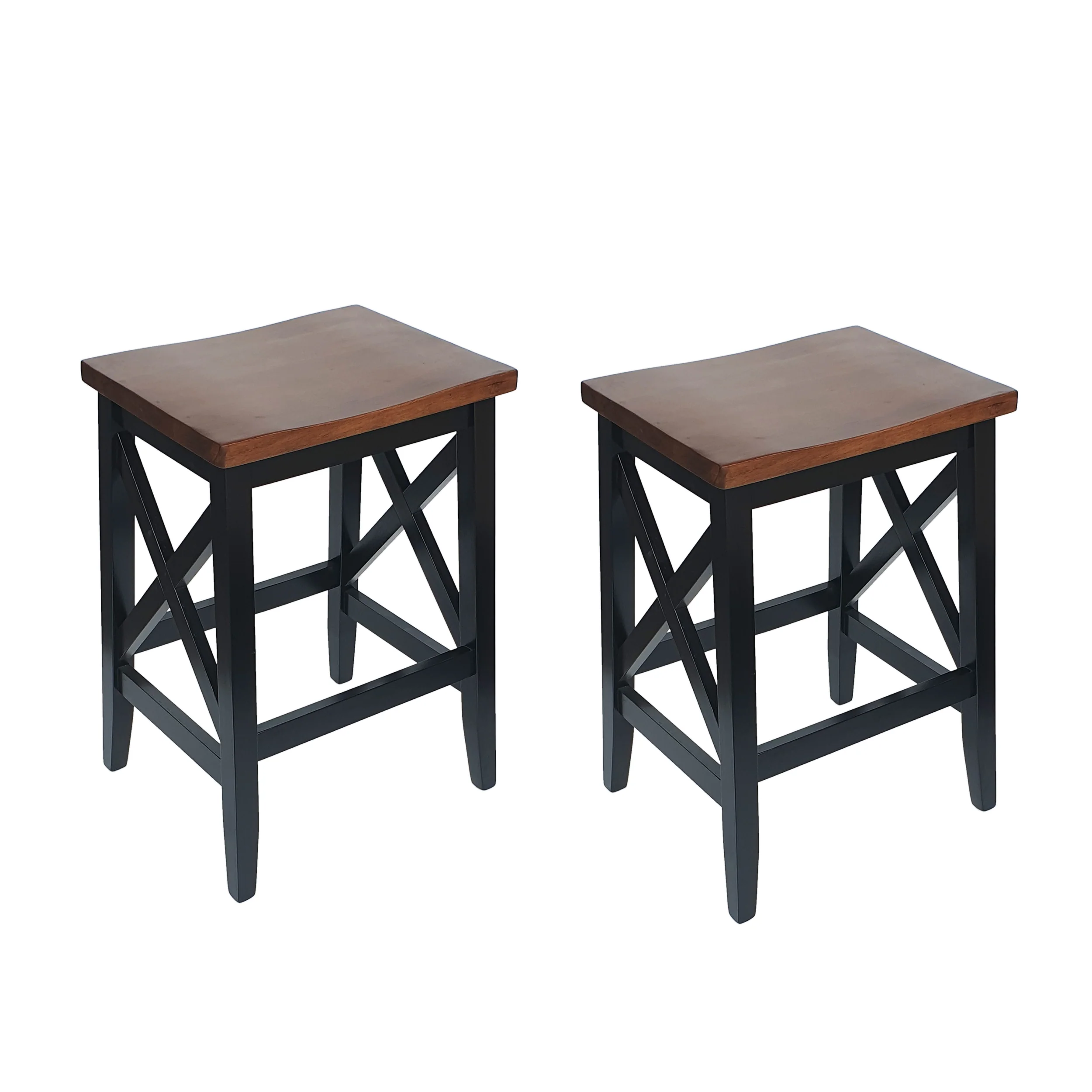 Candice Contemporary Farmhouse Wooden Barstools (Set of 2) - furnishings