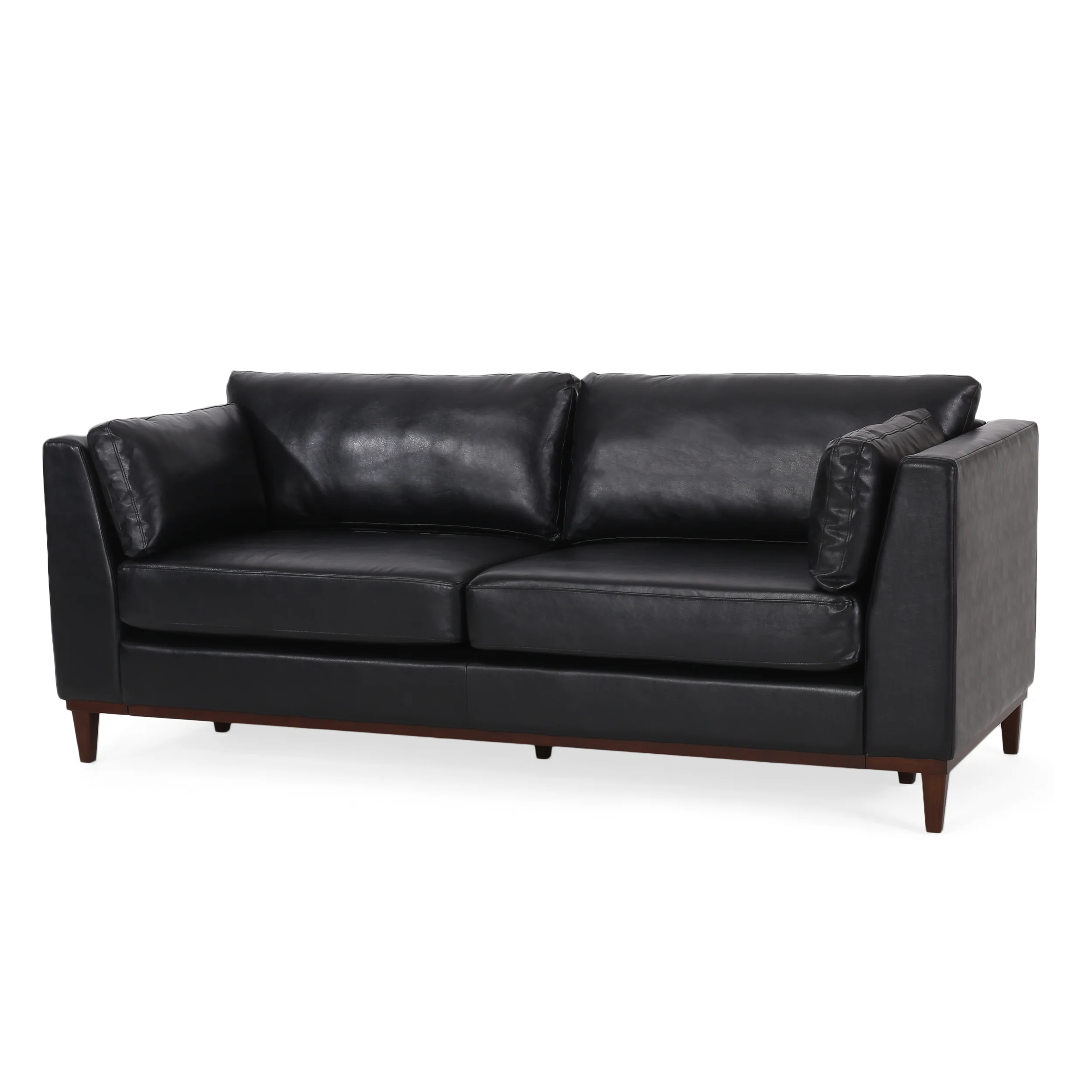 Ayers Contemporary Faux Leather Upholstered 3 Seater Sofa - furnishings