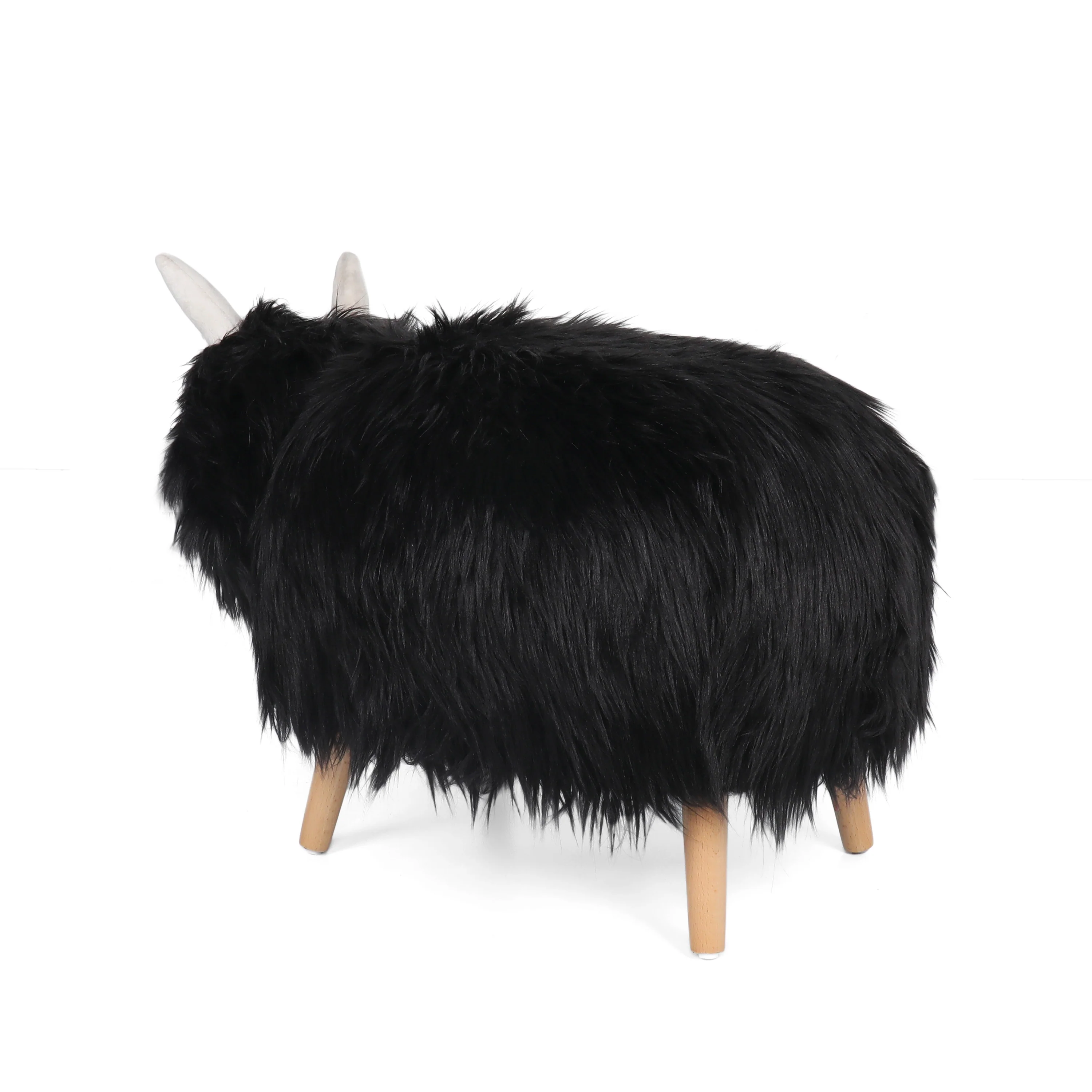 Kamla Furry Yak Ottoman - furnishings