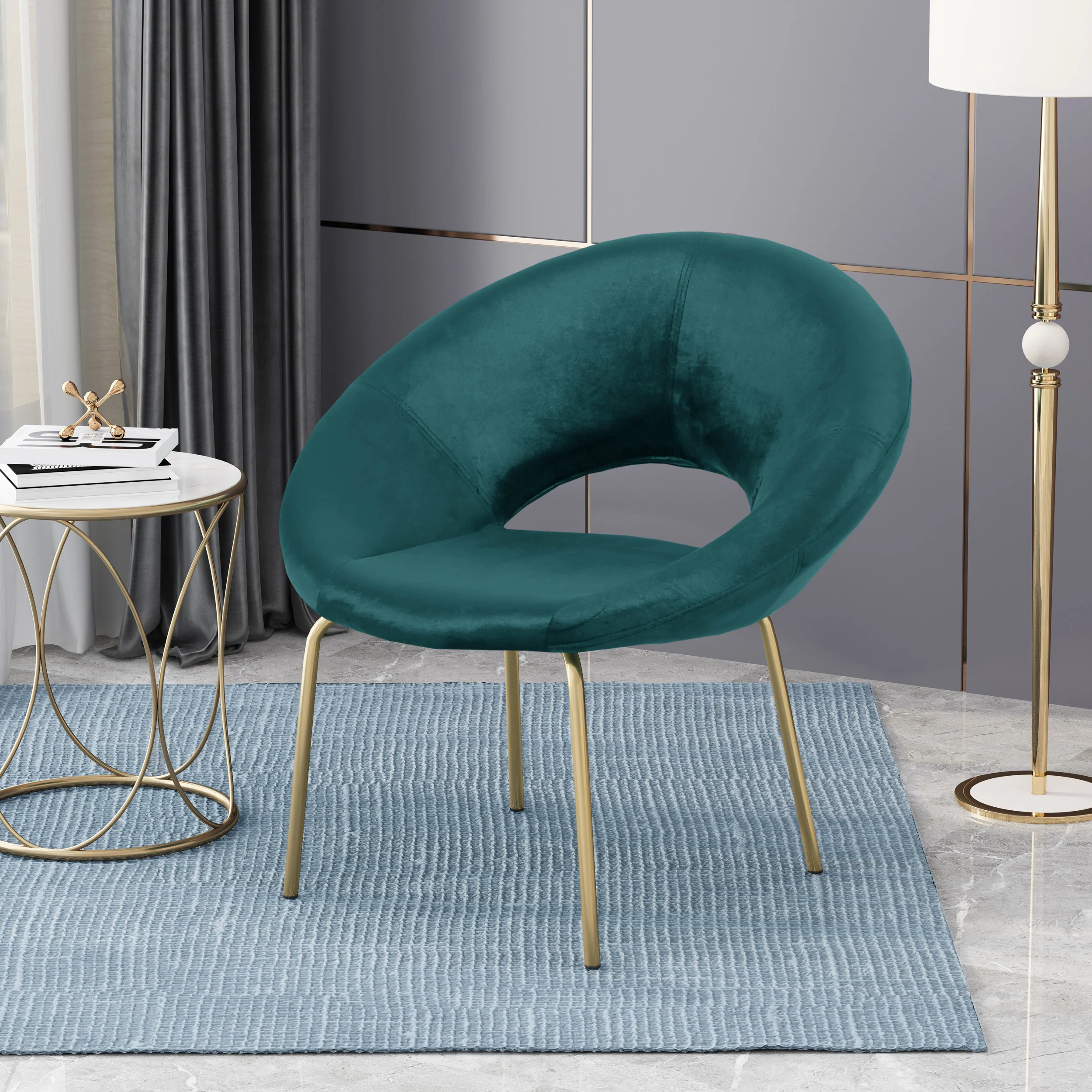 Denise Modern Glam Velvet Accent Chair - furnishings