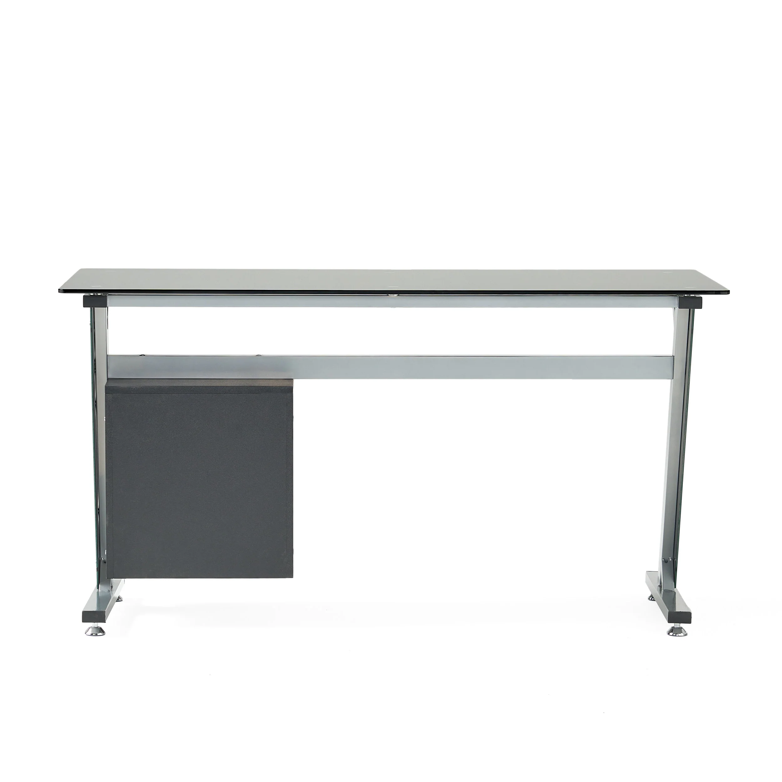 Berlin Modern Tempered Glass Computer Desk with Storage - furnishings