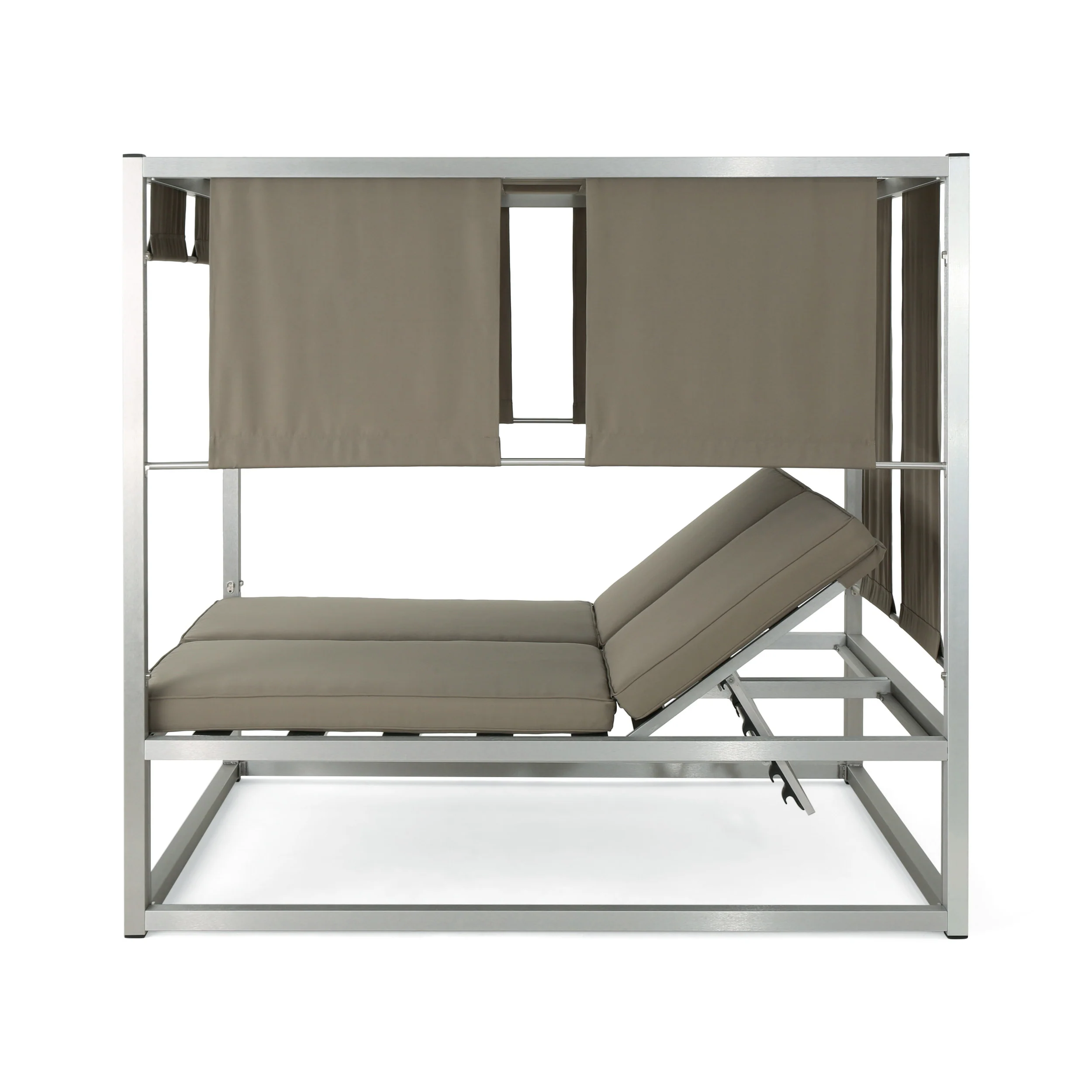 Amos Outdoor Aluminum Daybed with Canopy - furnishings