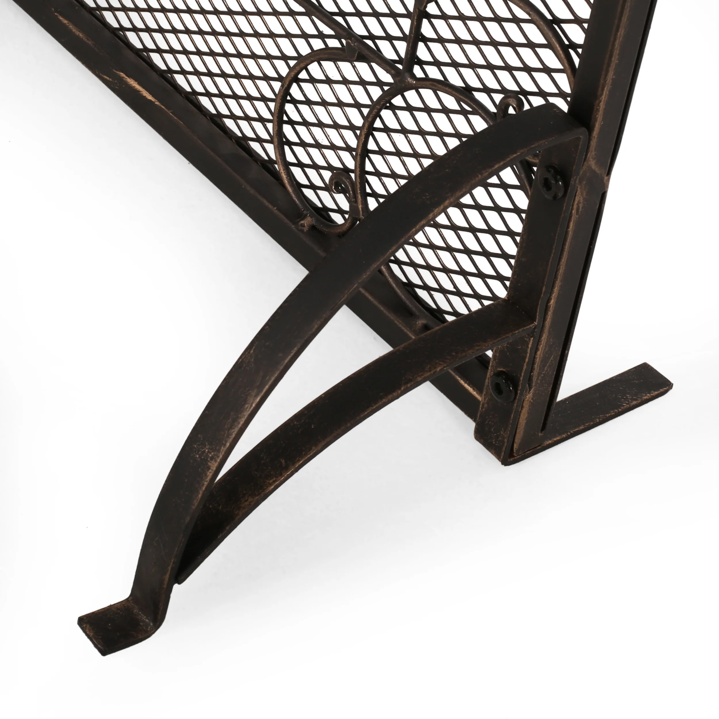 Griffin Contemporary Iron Fireplace Screen - furnishings