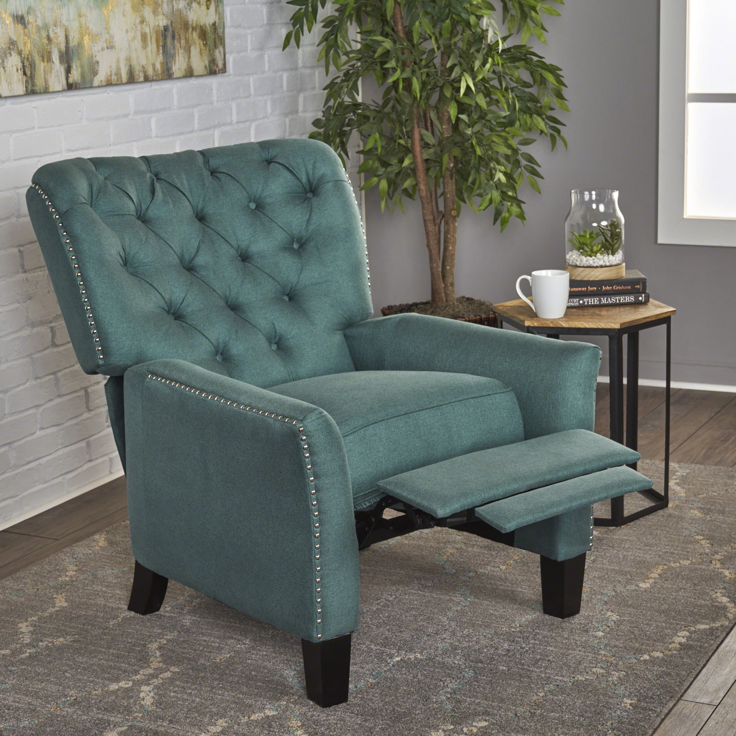 Carlyle Tufted Back Fabric Recliner Armchair - furnishings