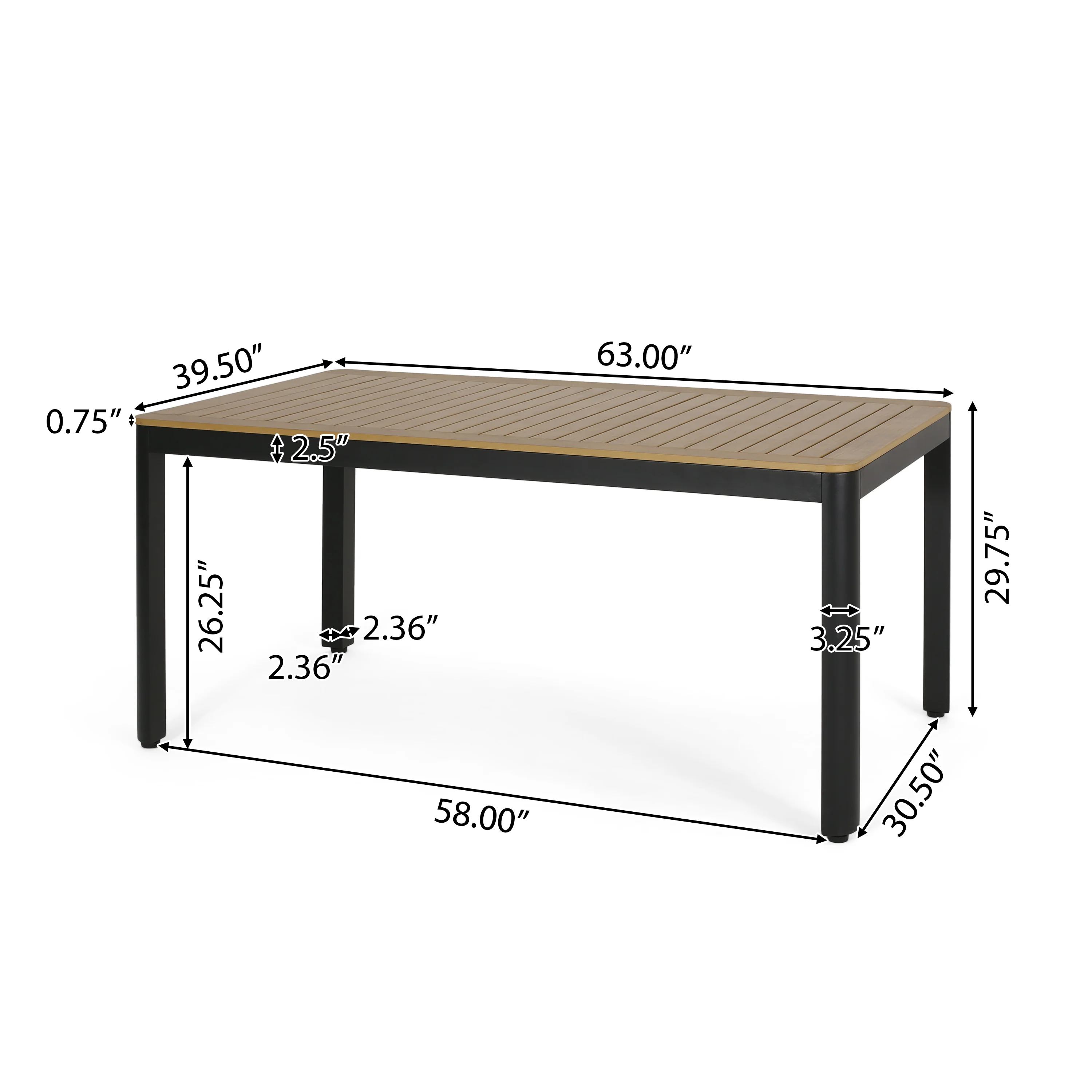 Harlem Outdoor Mesh and Aluminum 7 Piece Dining Set, Black and Natural - furnishings