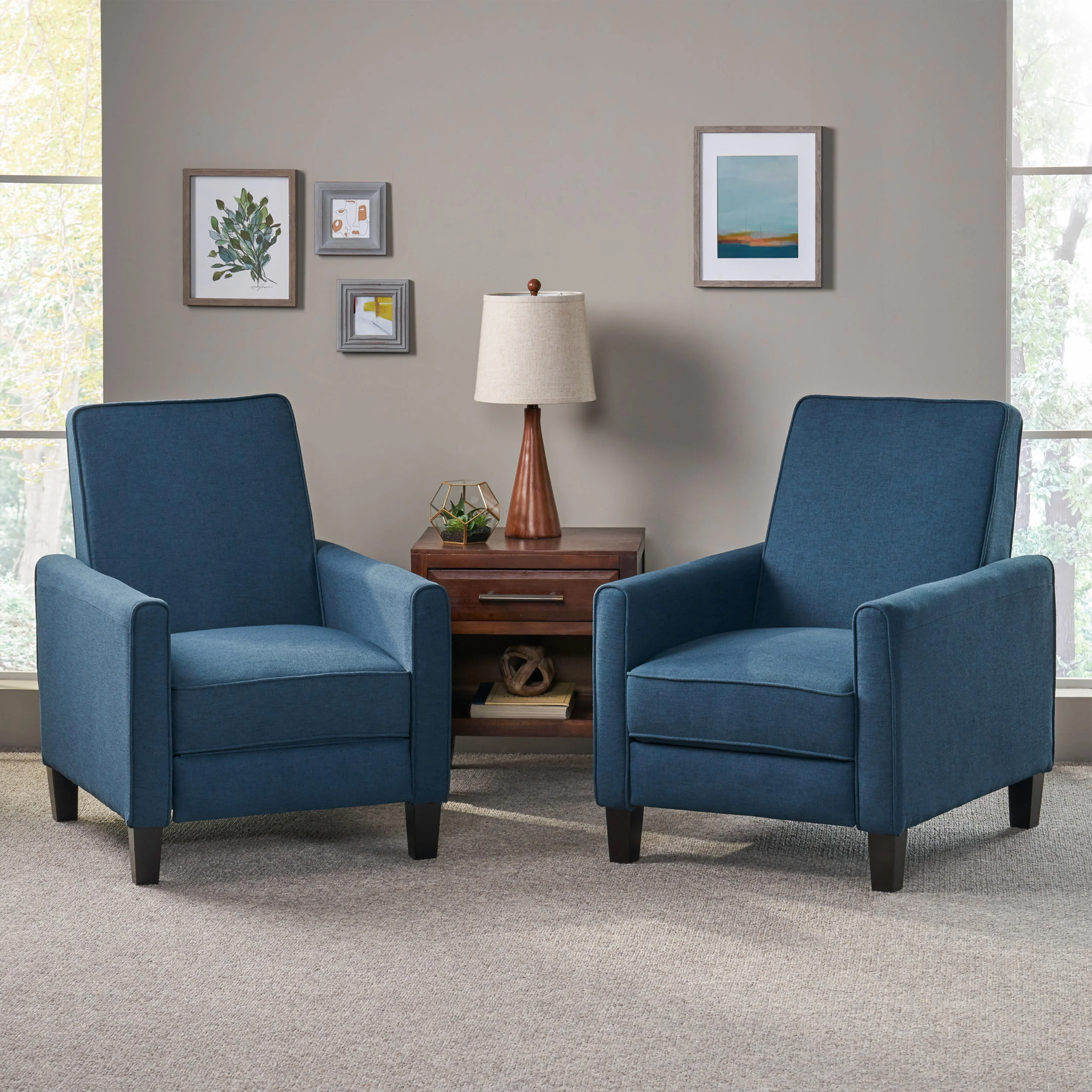 Lucas Contemporary Fabric Recliner (Set of 2) - furnishings