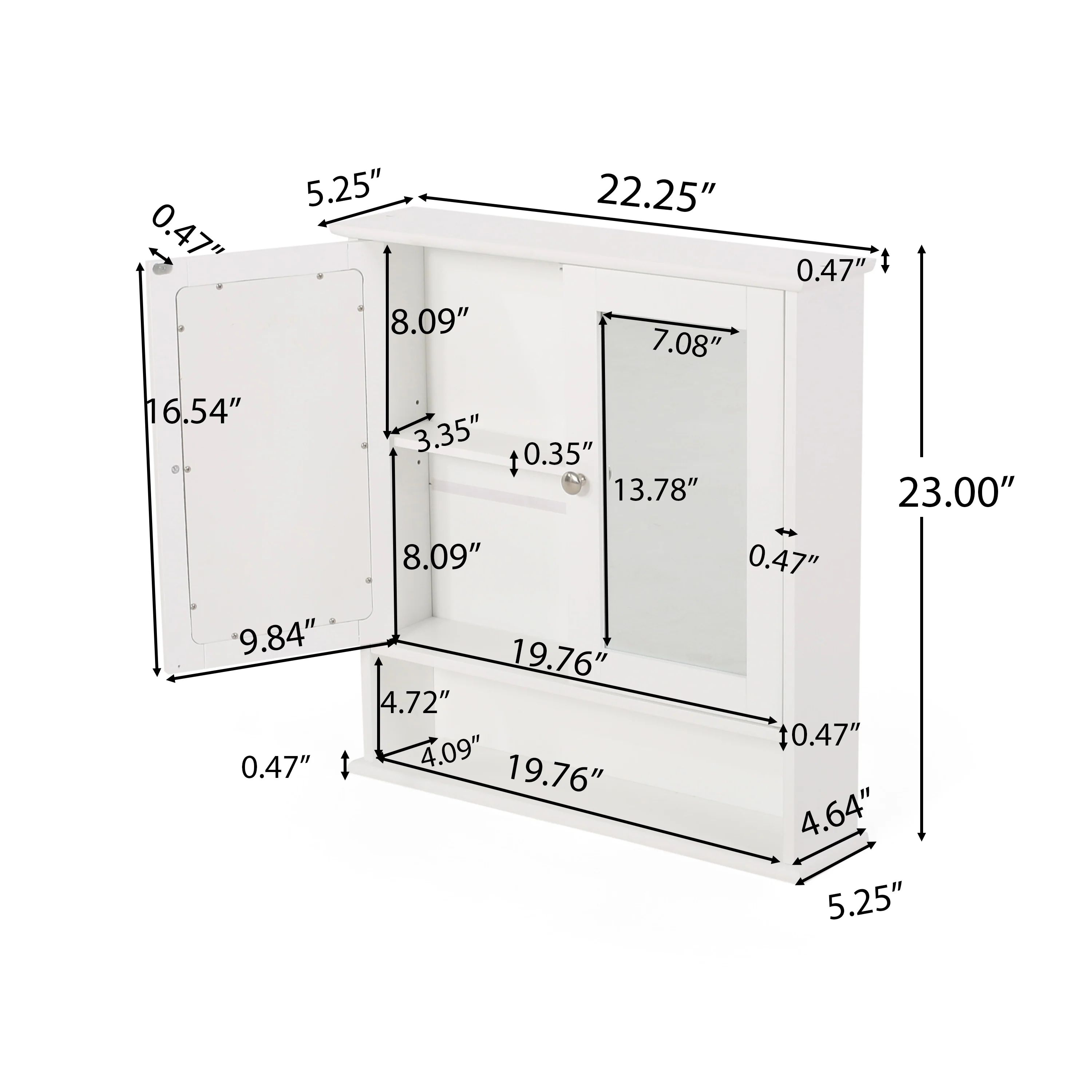 Dillyn Contemporary 2 Door Mirror Medicine Cabinet - furnishings