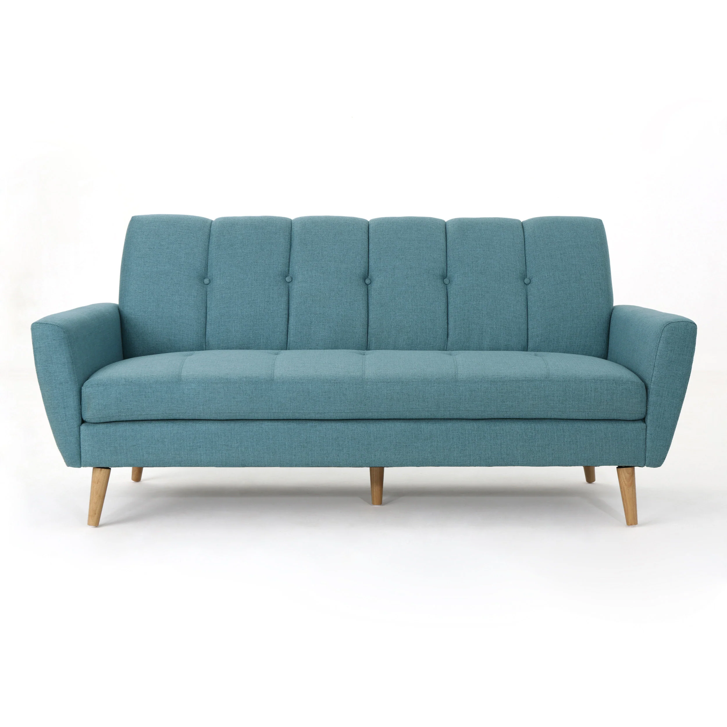 Angelica Mid-Century Modern Fabric Tufted Sofa - furnishings