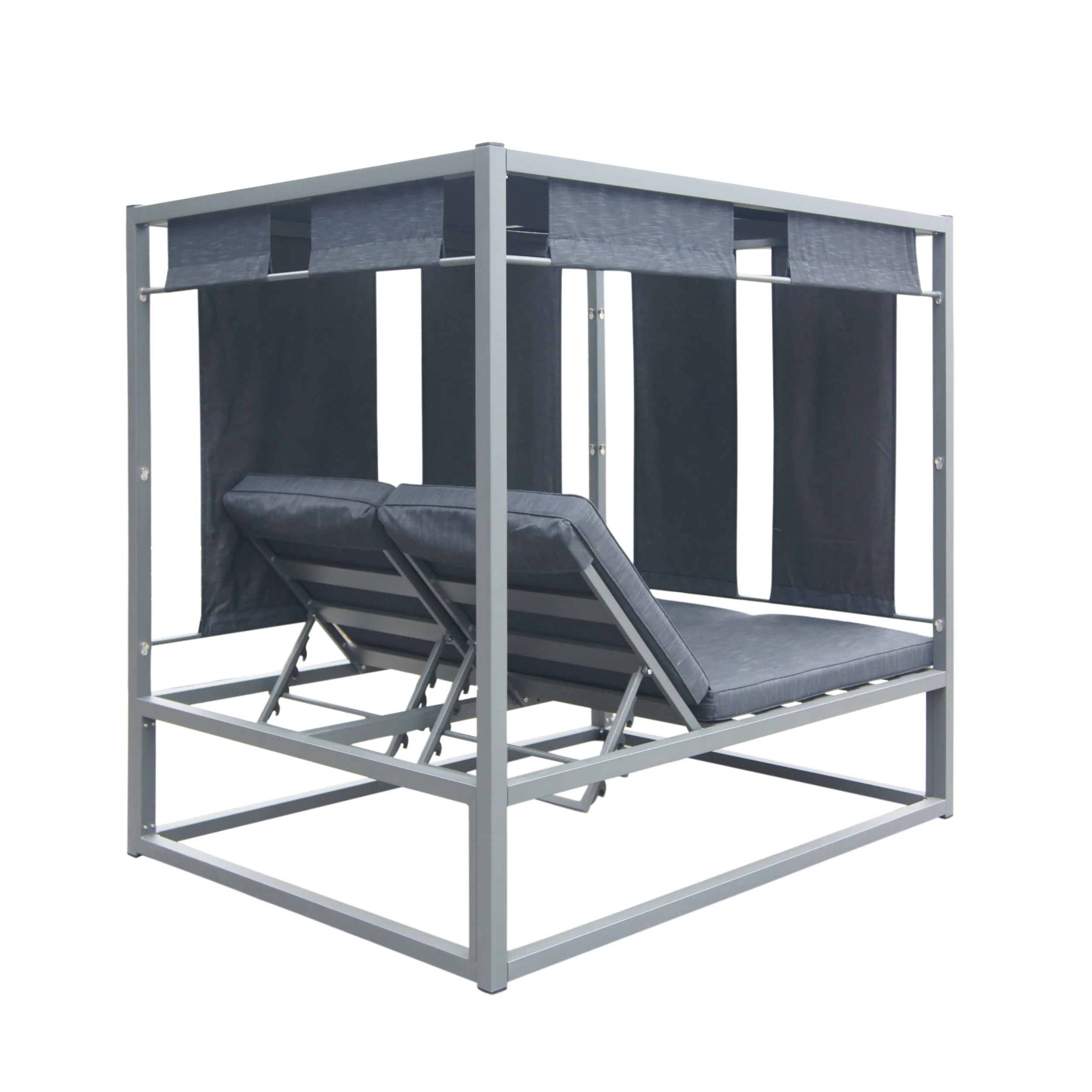 Amos Outdoor Aluminum Daybed with Canopy - furnishings