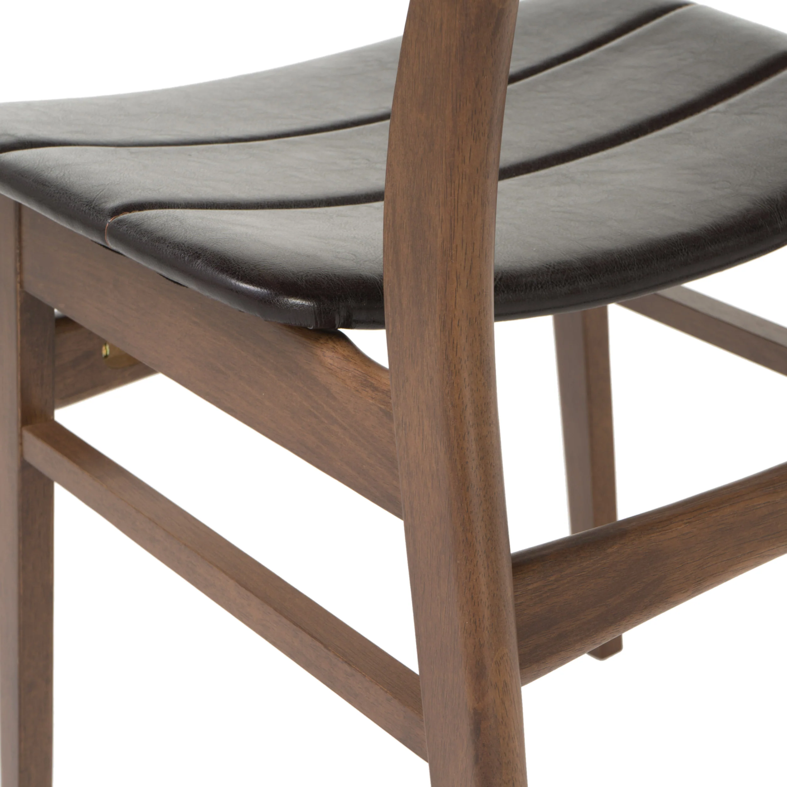 Katherine Mid Century Modern Wood Upholstered 5-Piece Dining Set, Walnut and Dark Brown - furnishings