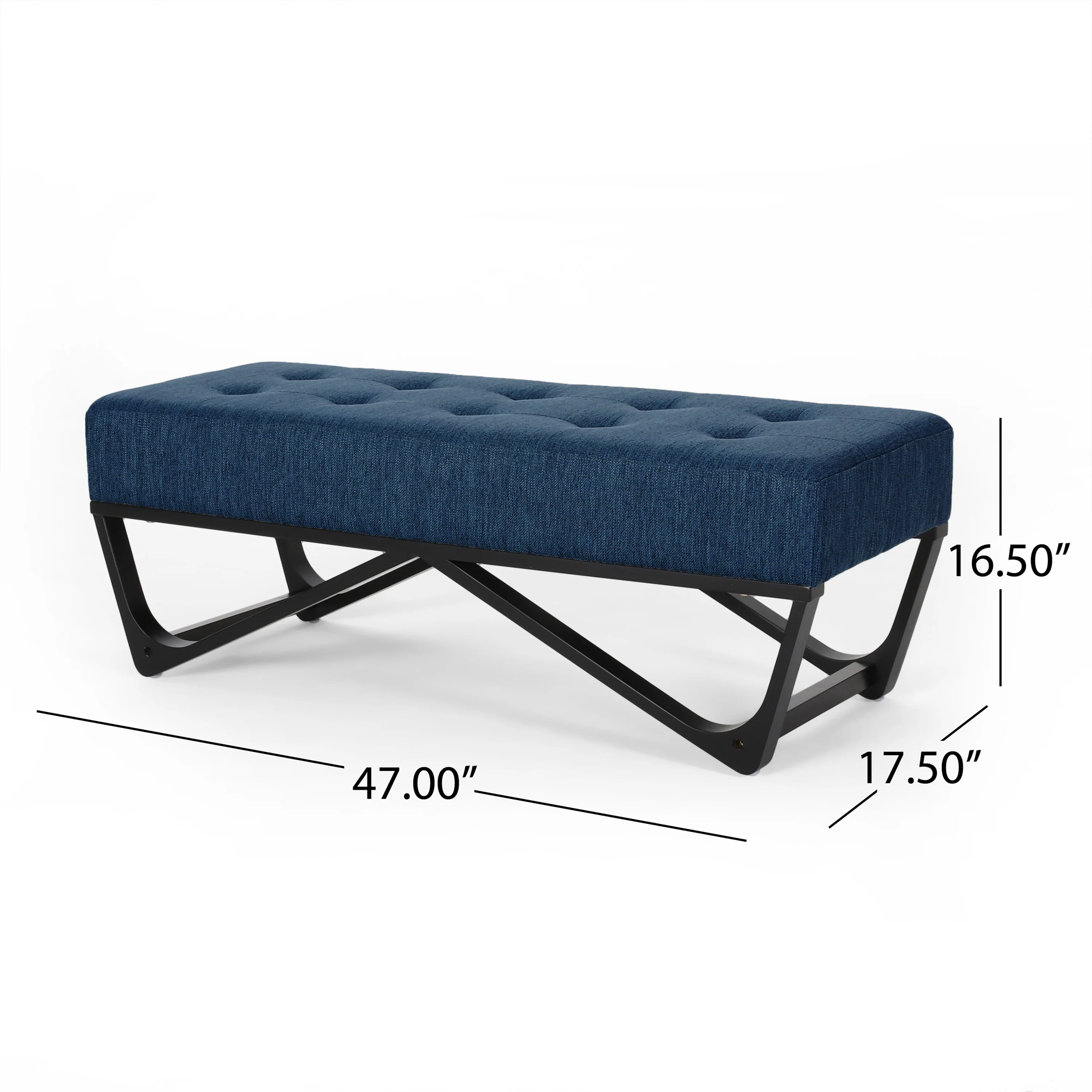 Lamphere Modern Velvet Ottoman Bench - furnishings