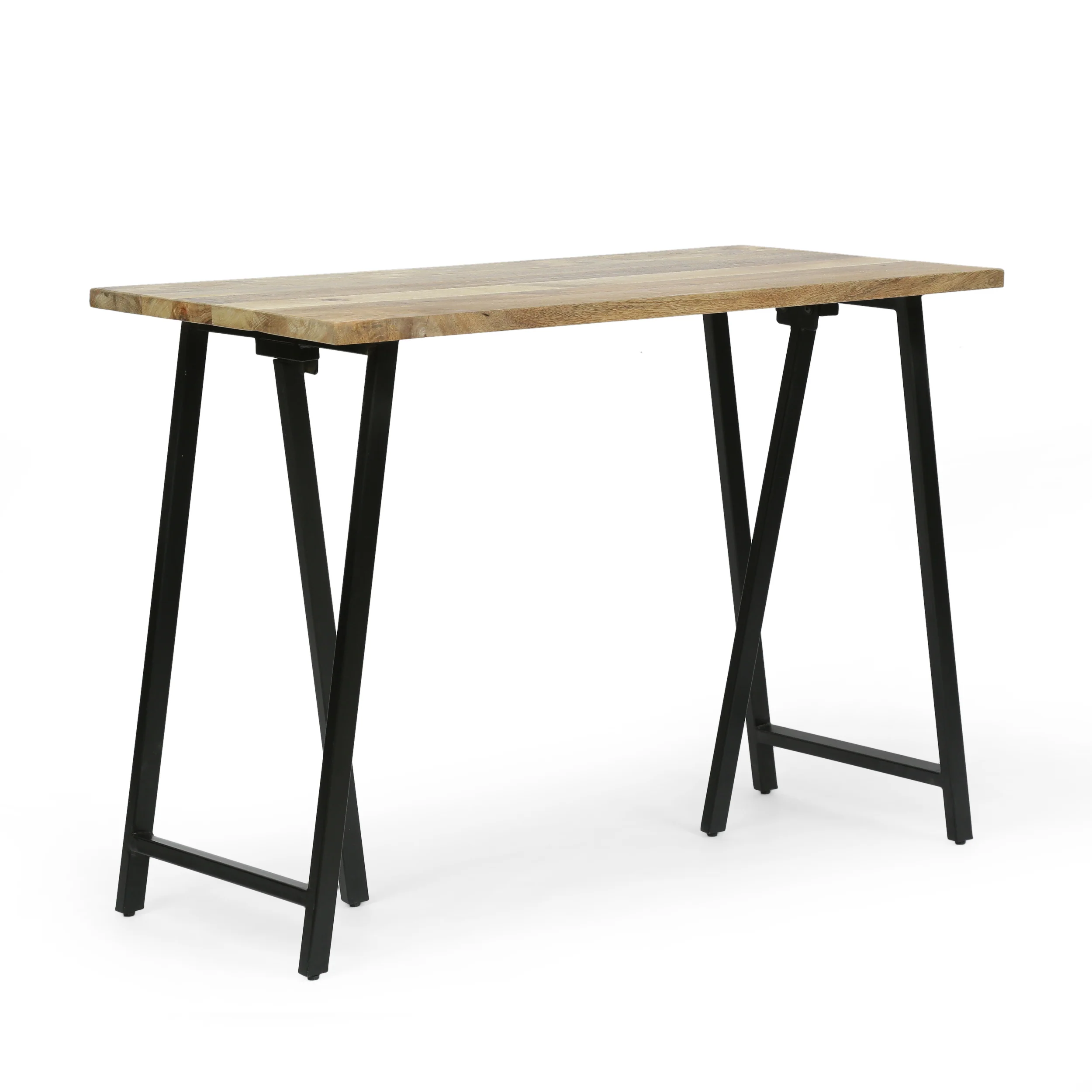 Wrens Modern Industrial Handmade Mango Wood Console Table, Natural and Black - furnishings