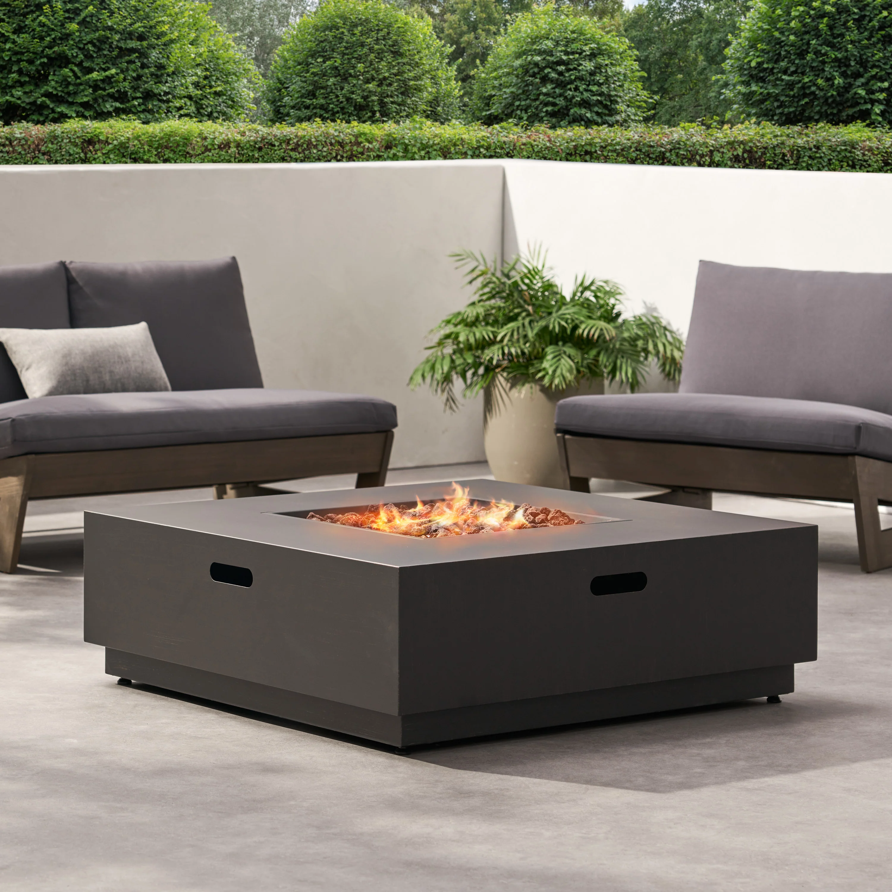 Jasmine Outdoor 50,000 BTU Square Fire Pit (No Tank Holder) - furnishings