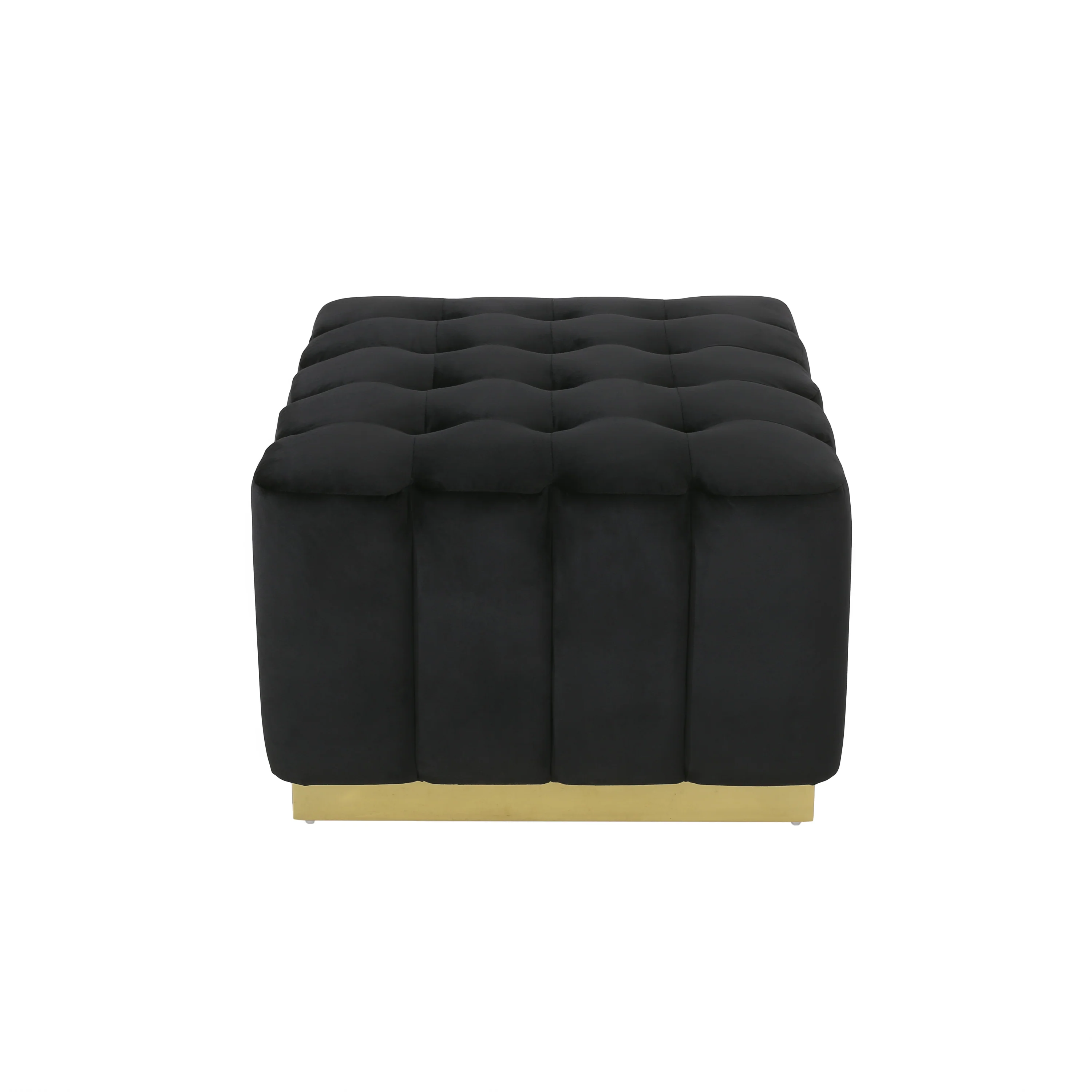 Fairfax Modern Glam Velvet Tufted Ottoman - furnishings
