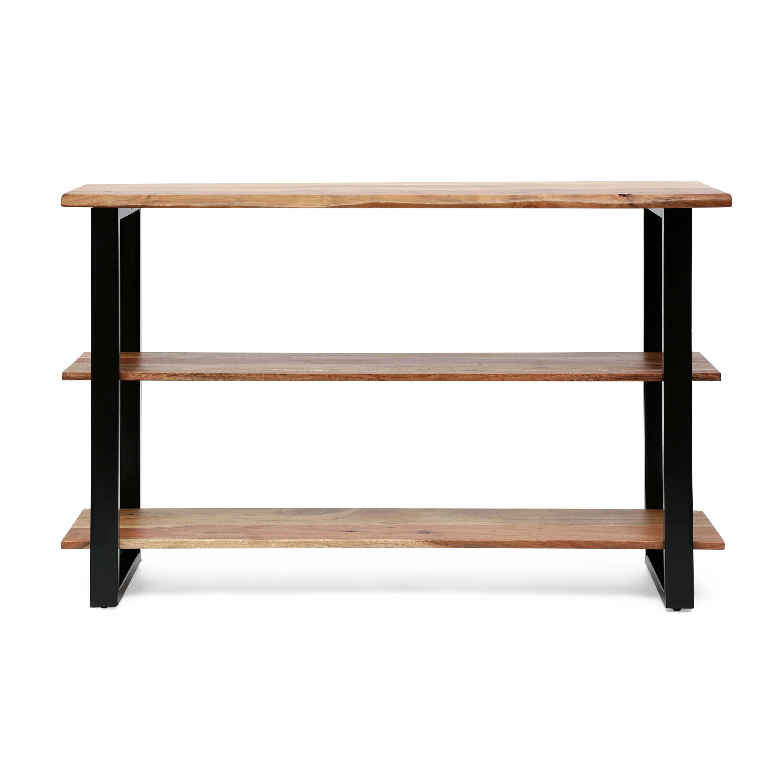 Canaan Handcrafted Modern Industrial Acacia Wood Media Console Table - furnishings
