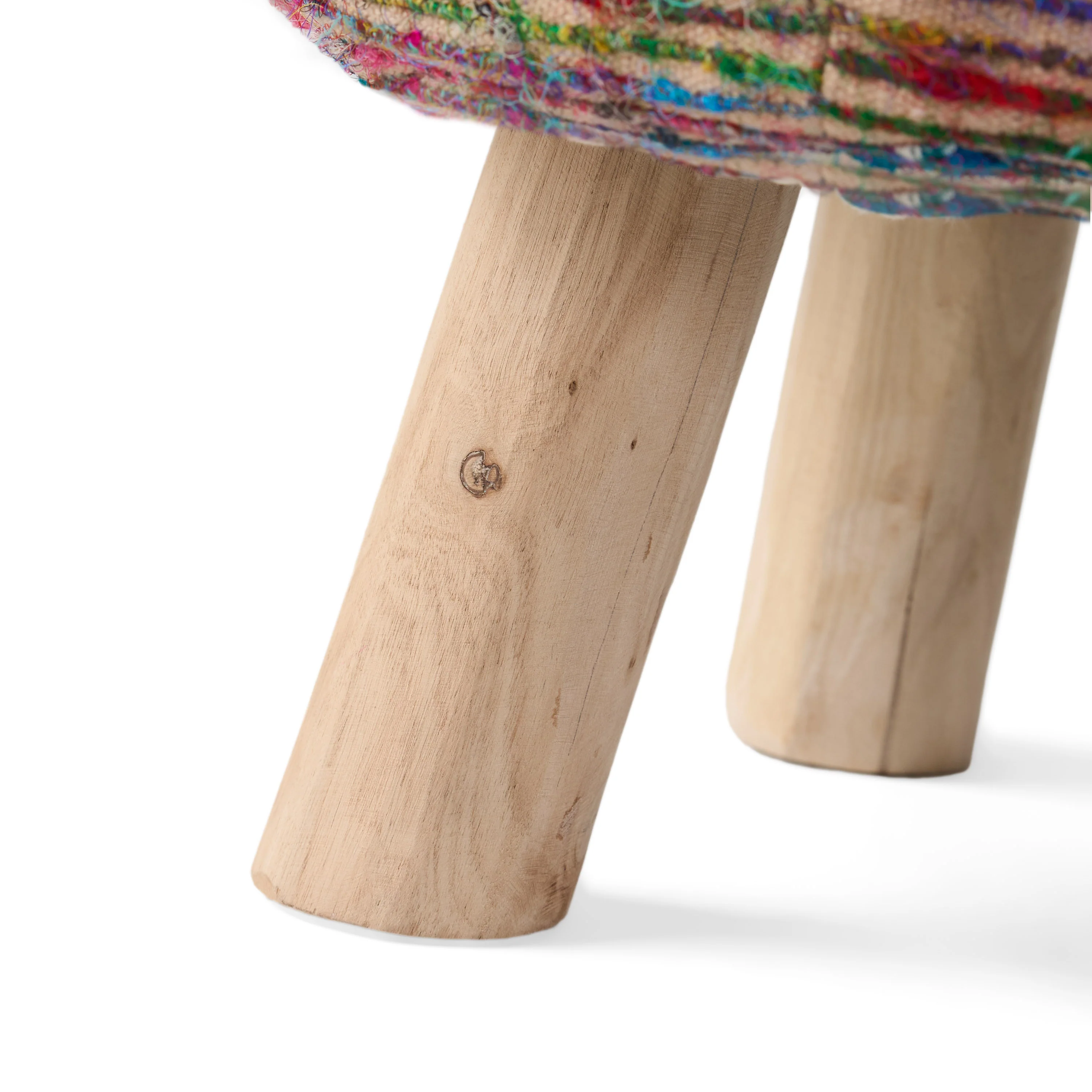 Maya Handcrafted Boho Silk Swirl Ottoman Stool - furnishings
