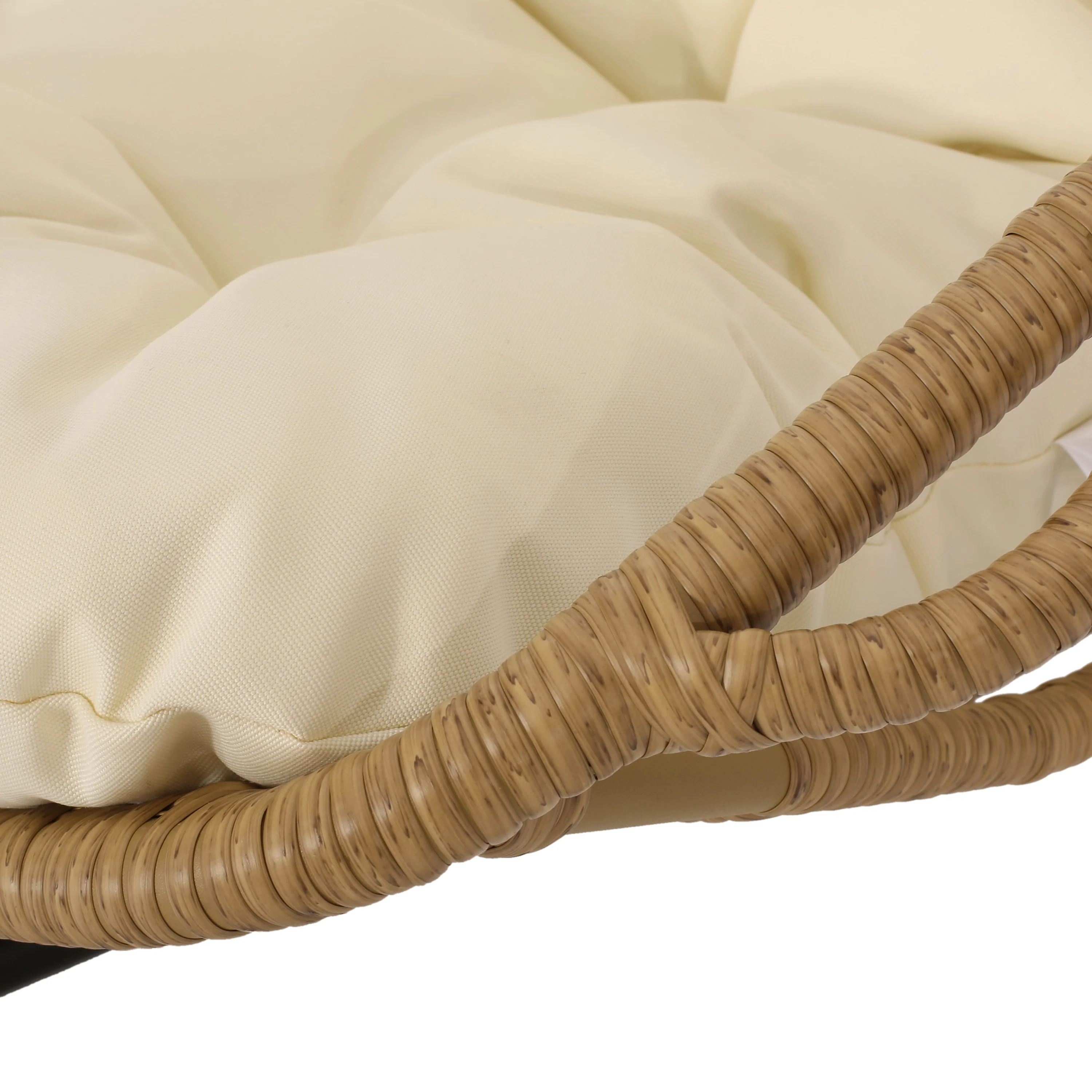 Perry Outdoor Wicker Hanging Basket Chair with Cushions - furnishings