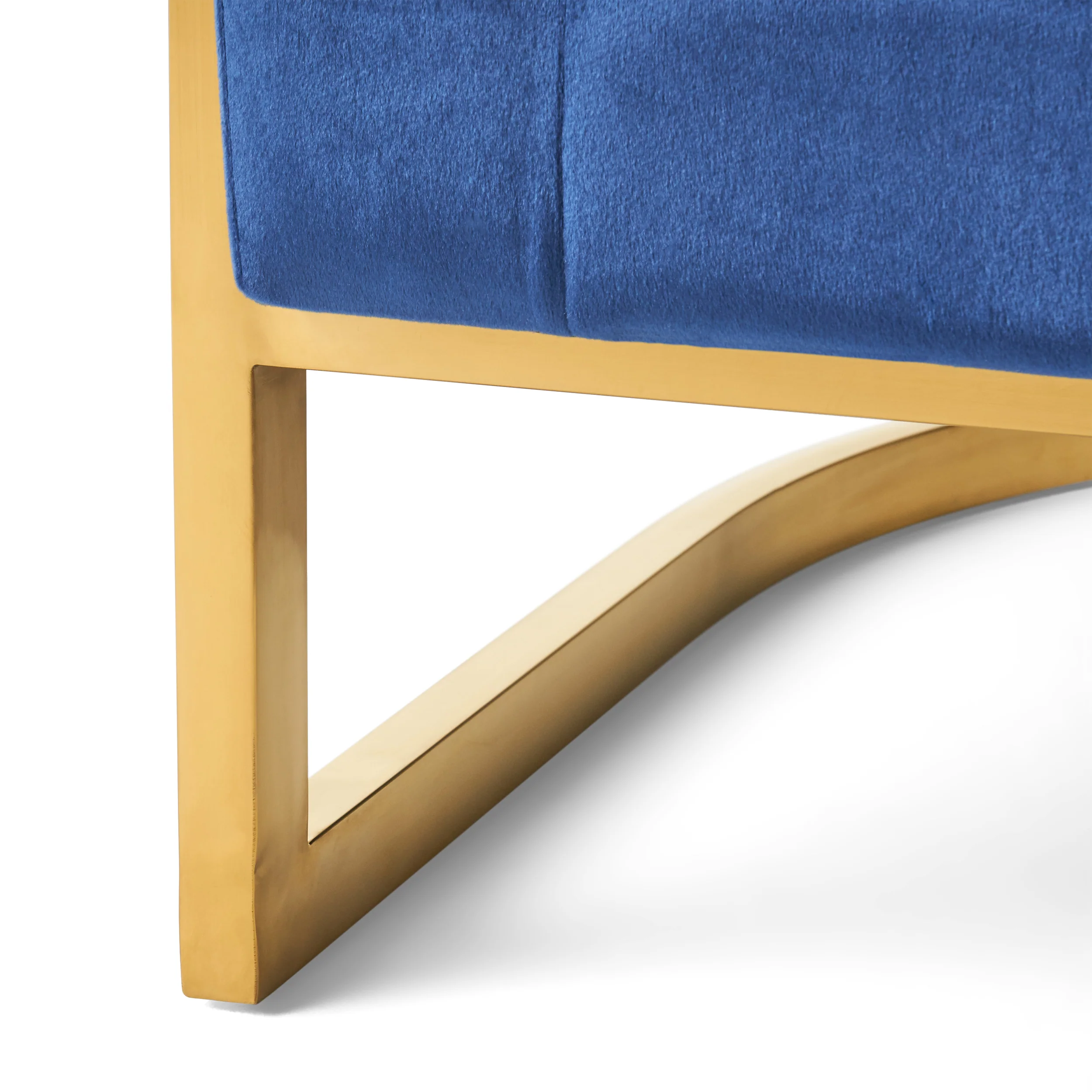 Coldwater Modern Velvet Glam Armchair with Stainless Steel Frame - furnishings