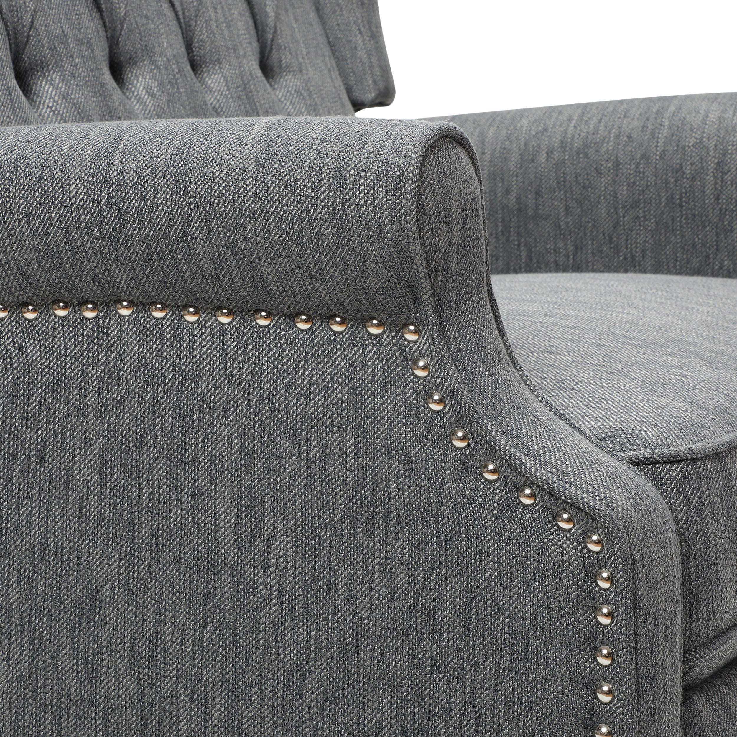 Salome Oversized Tufted Wingback Fabric Push Back Recliner - furnishings