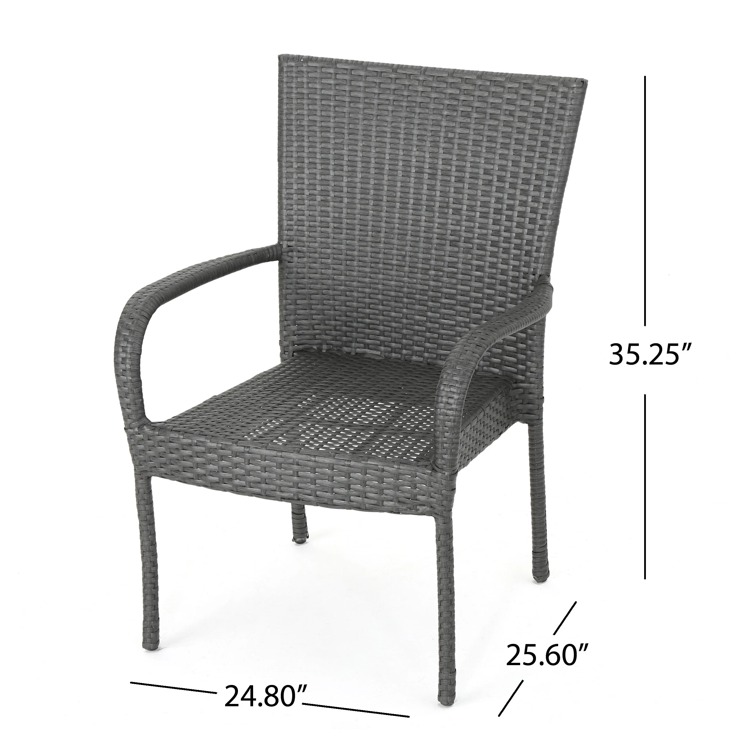 Robin Outdoor 7 Piece Wood and Wicker Dining Set, Gray and Gray - furnishings