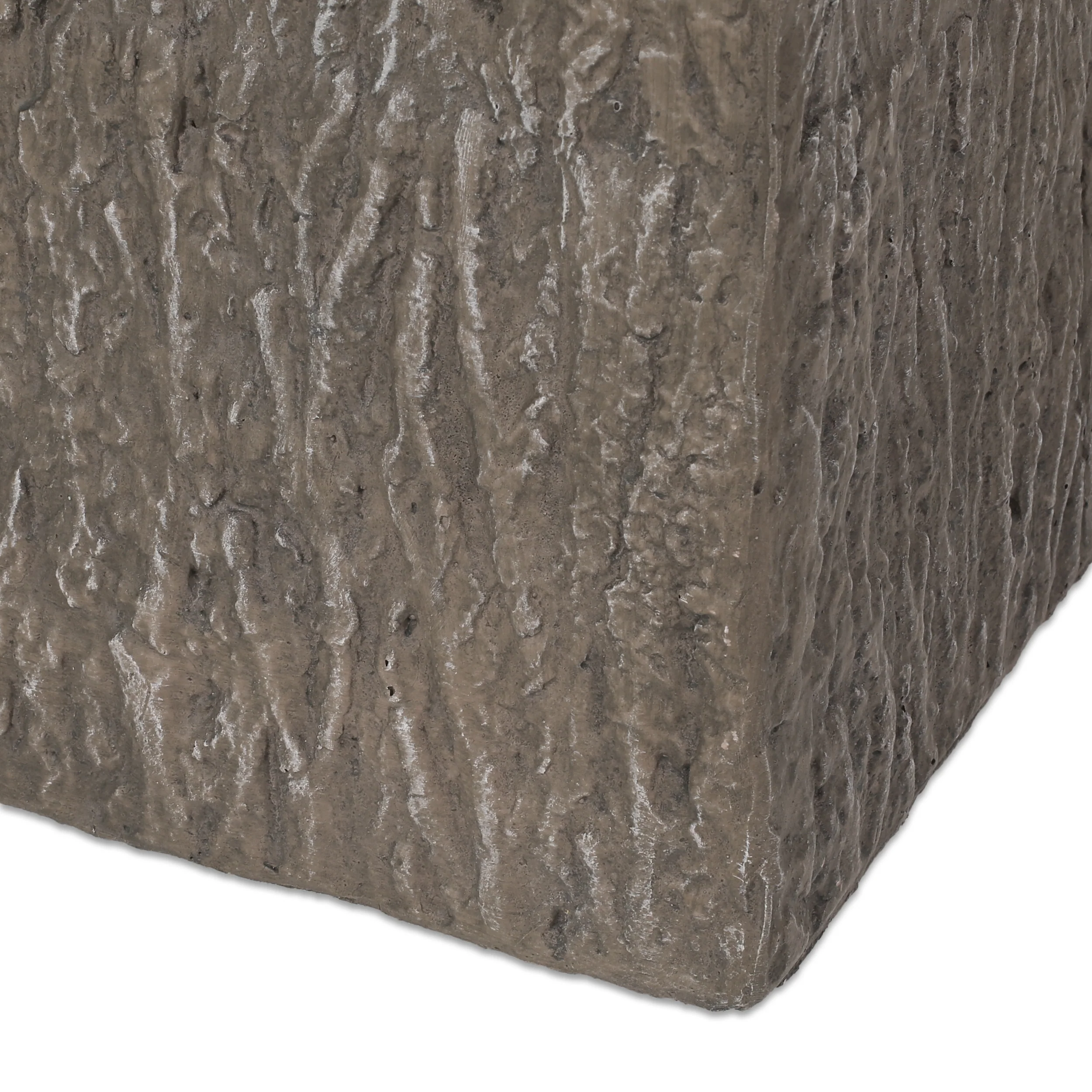 Berkamn Outdoor Large and Medium Cast Stone Planters, Set of 2, Brown Wood - furnishings