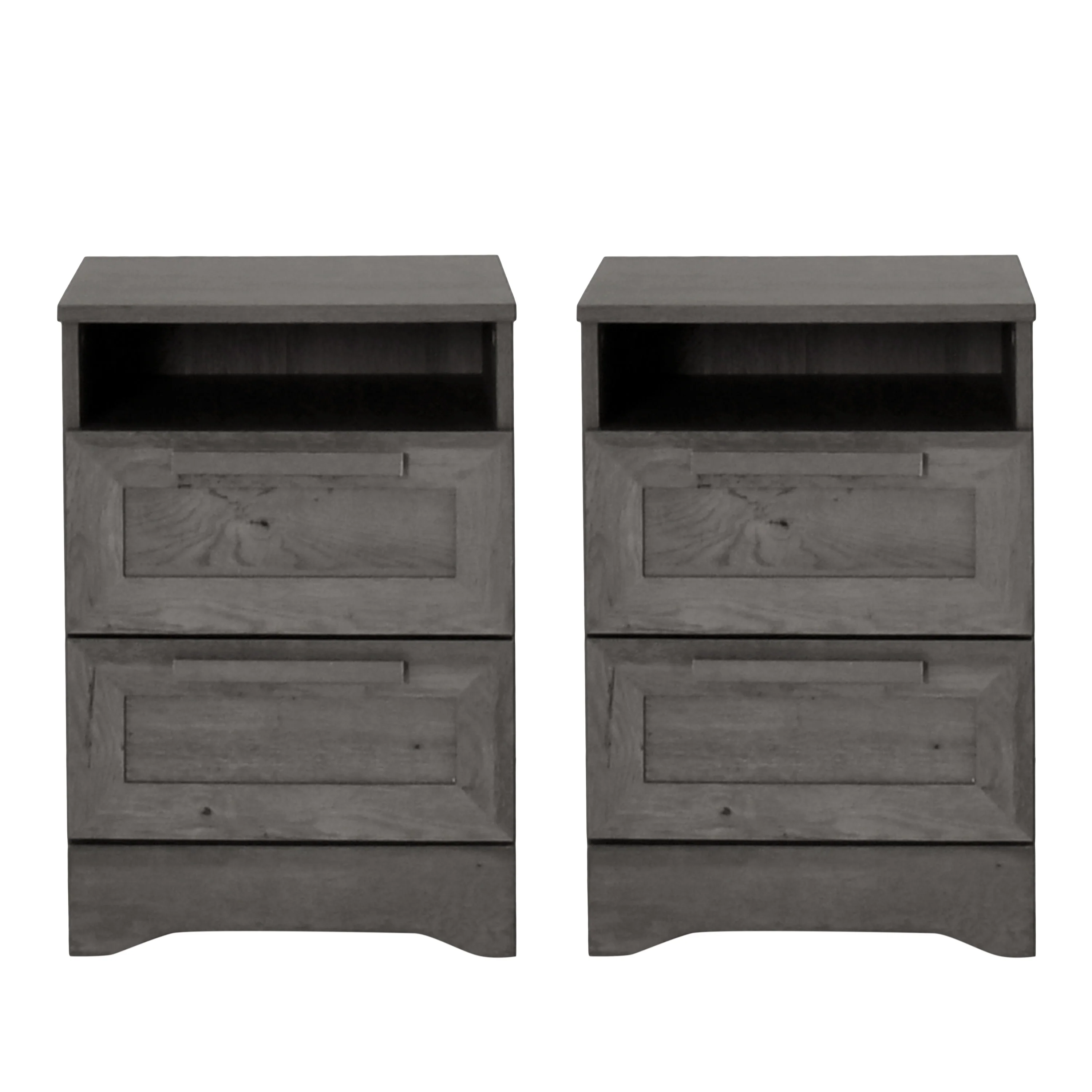 Broxon Rustic 2 Drawer Nightstands, Set of 2 - furnishings
