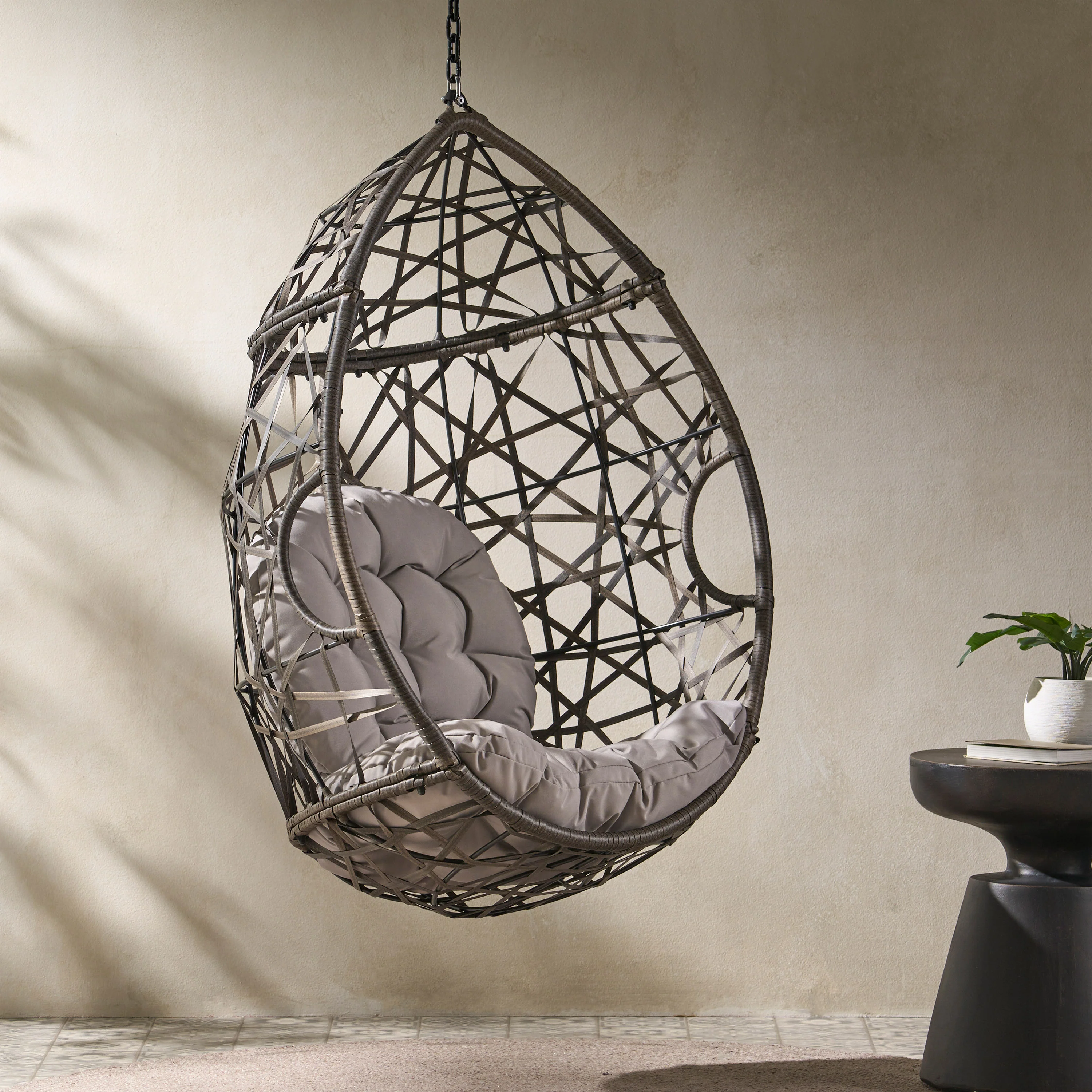 Berkley Outdoor Wicker Hanging Egg Chair - furnishings
