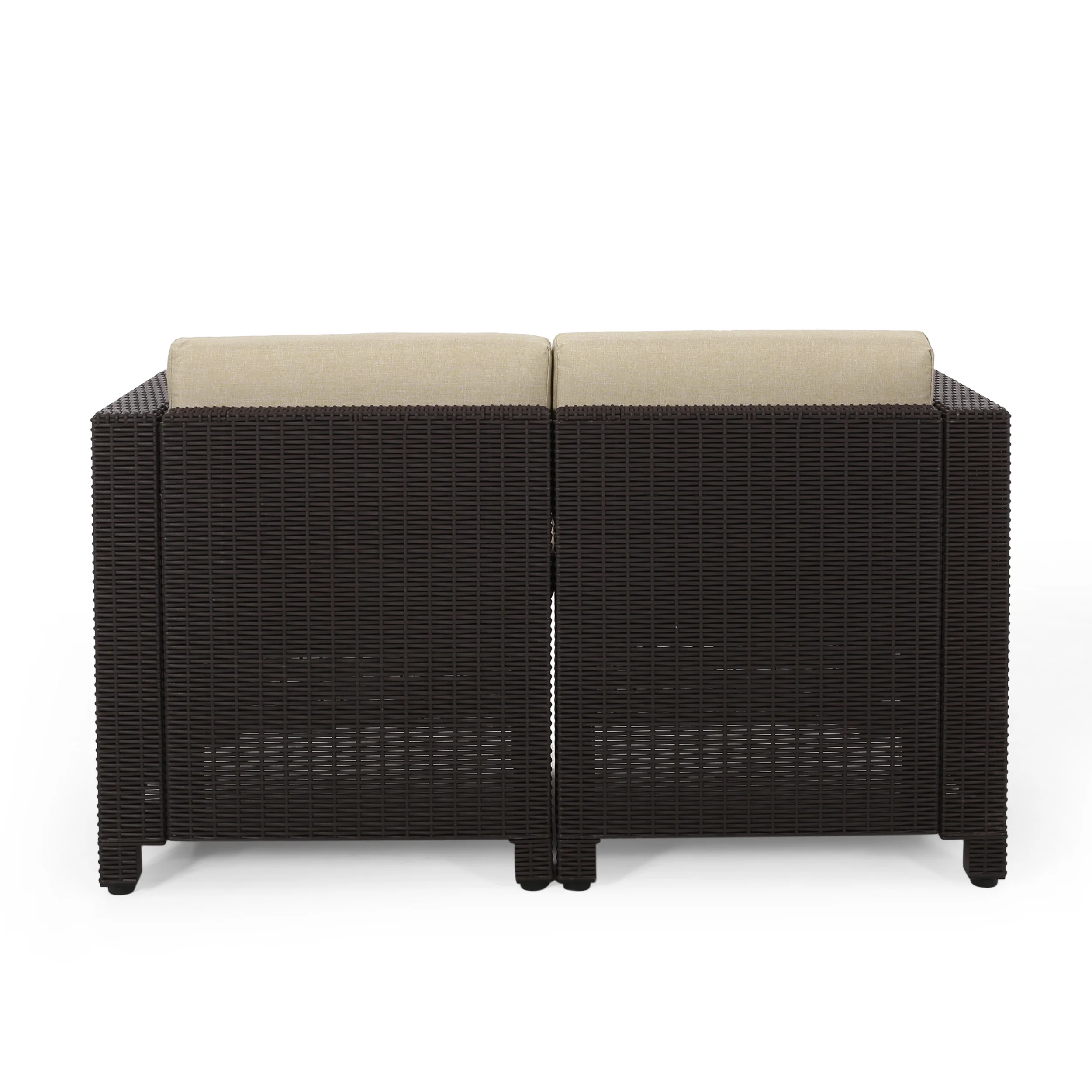 Riley Outdoor All Weather Faux Wicker 4 Seater Chat Set with Cushions - furnishings