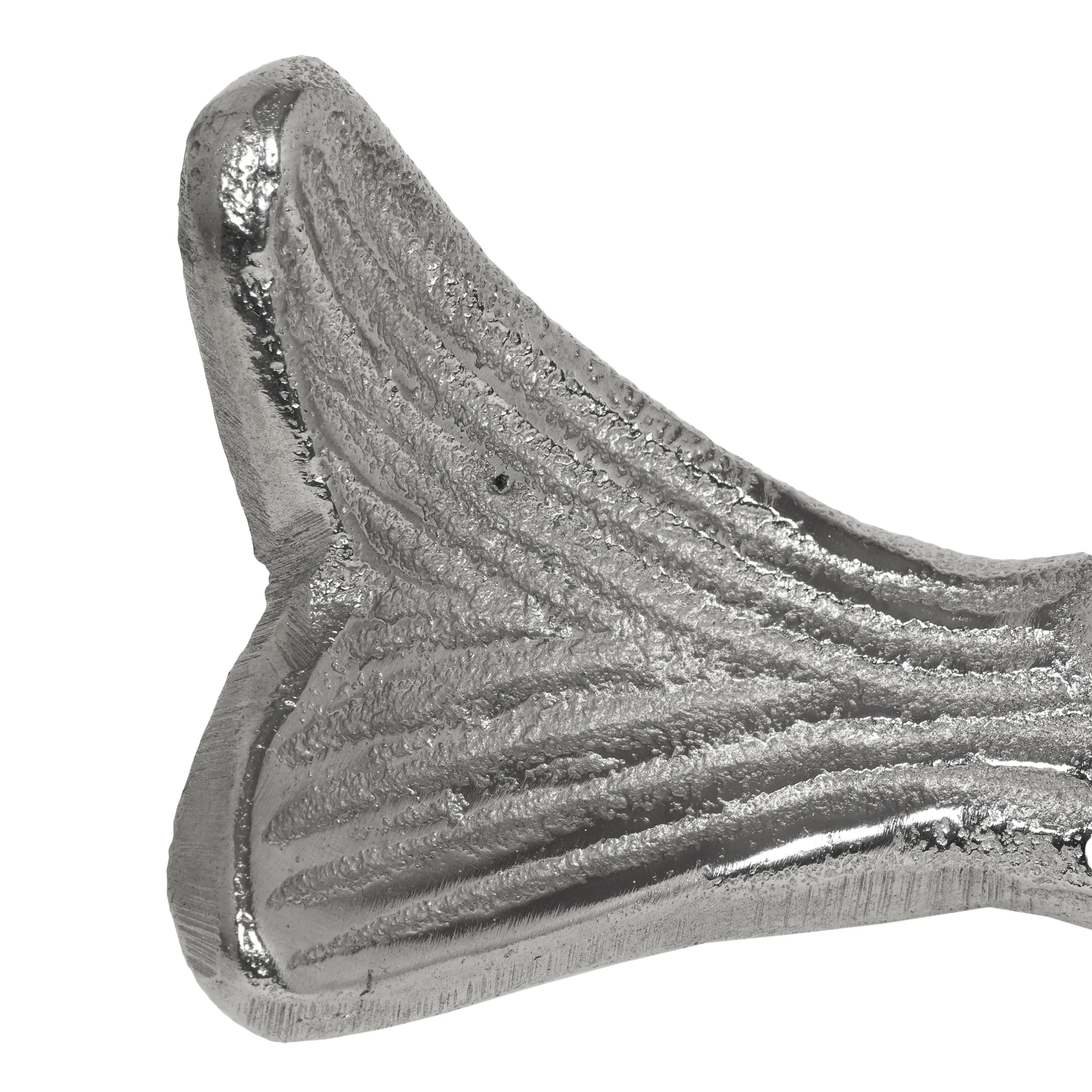 Arruda Handmade Aluminum Fish Wall Decor, Set of 2, Raw Nickel - furnishings