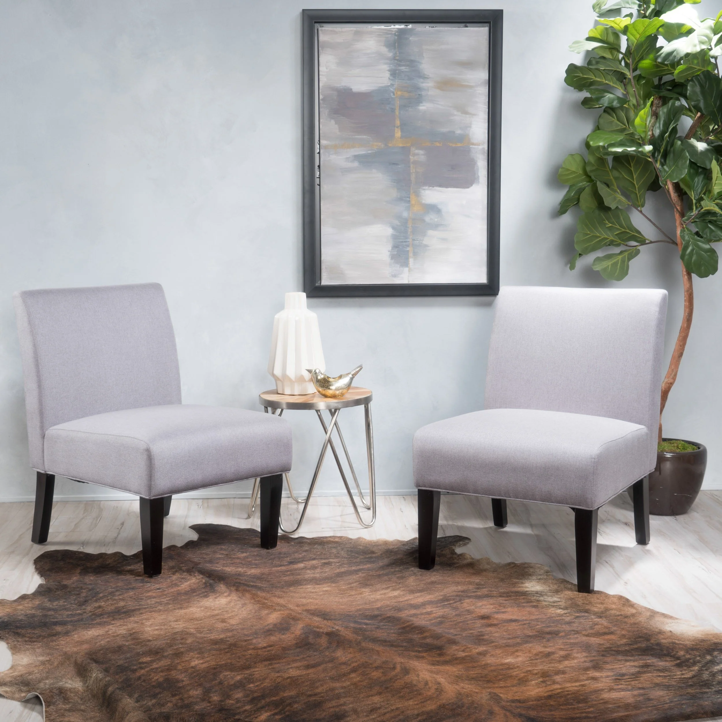 Kendal Contemporary Fabric Slipper Accent Chair - furnishings