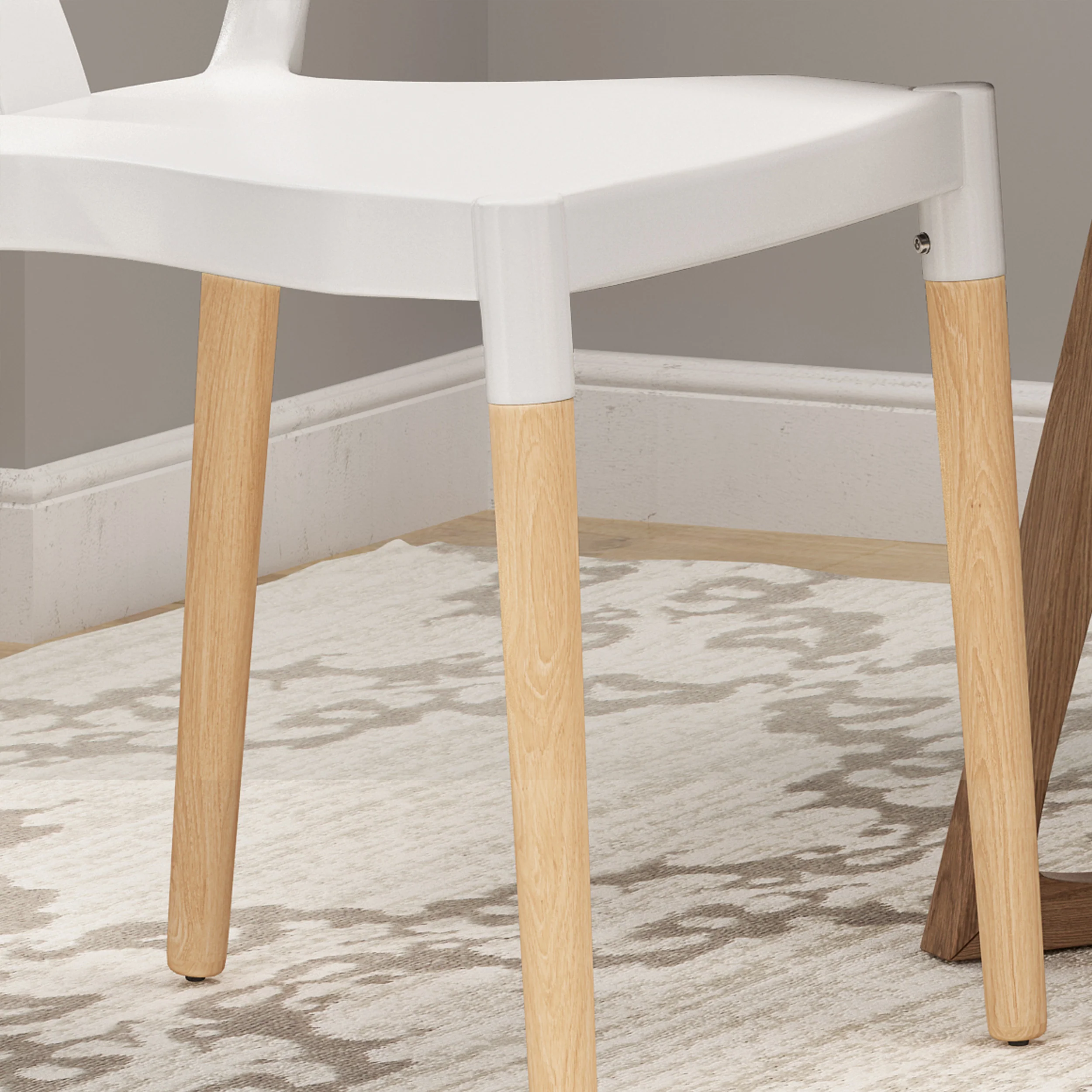Victoria Modern Dining Chair with Beech Wood Legs (Set of 2) - furnishings