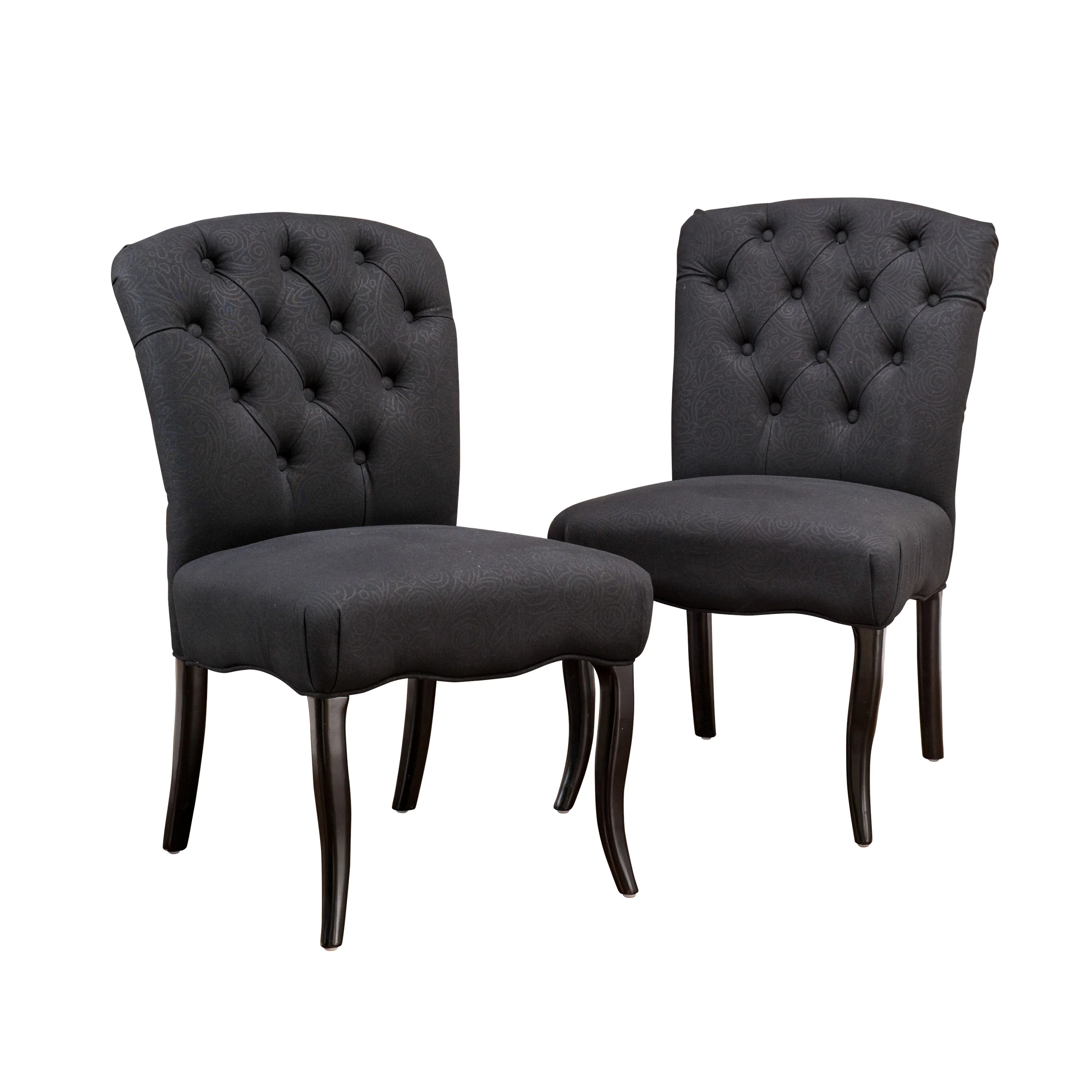 Hallie Traditional Tufted Armless Dining Chairs (Set of 2) - furnishings