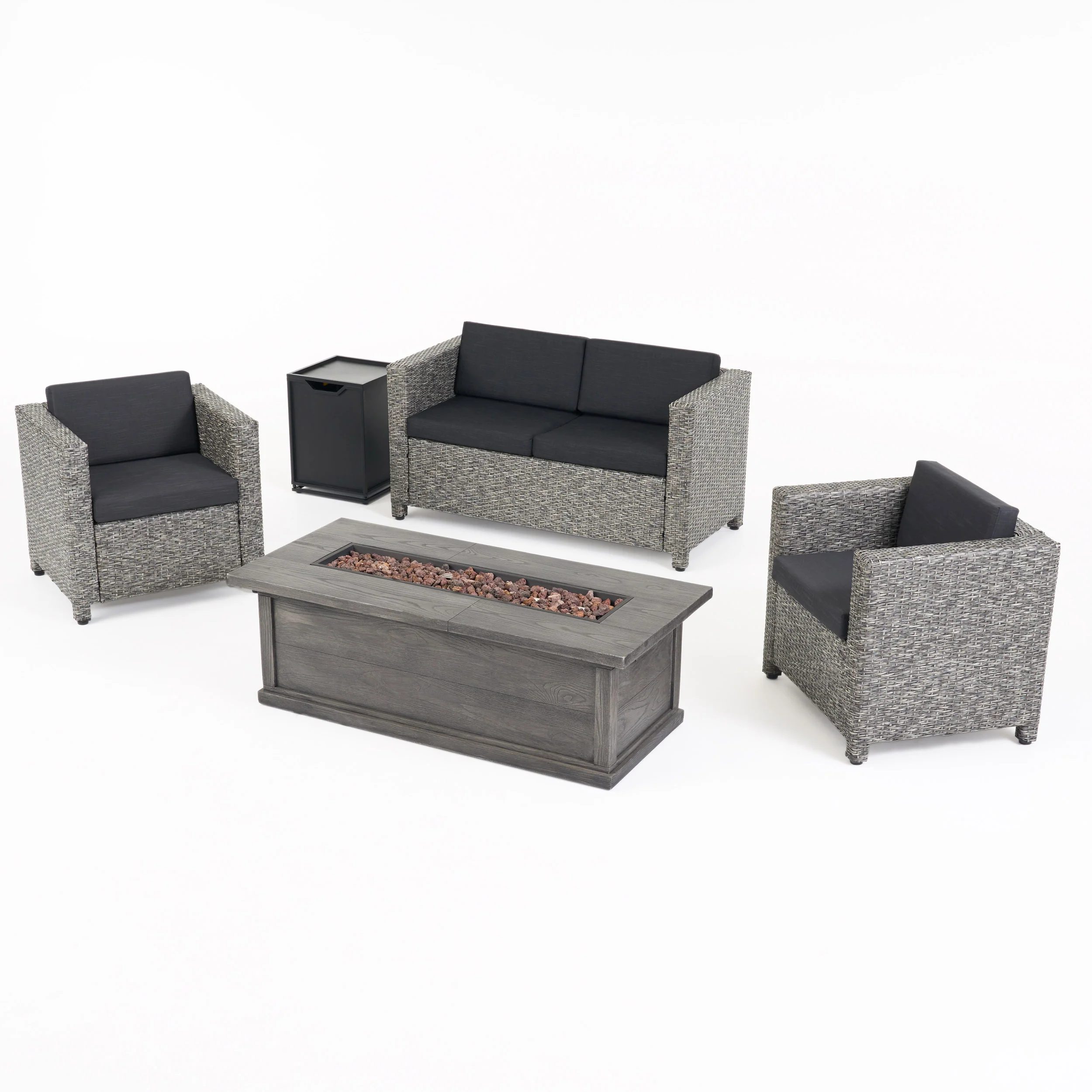 Venice 4-Seater Outdoor Fire Pit Sofa Set - furnishings