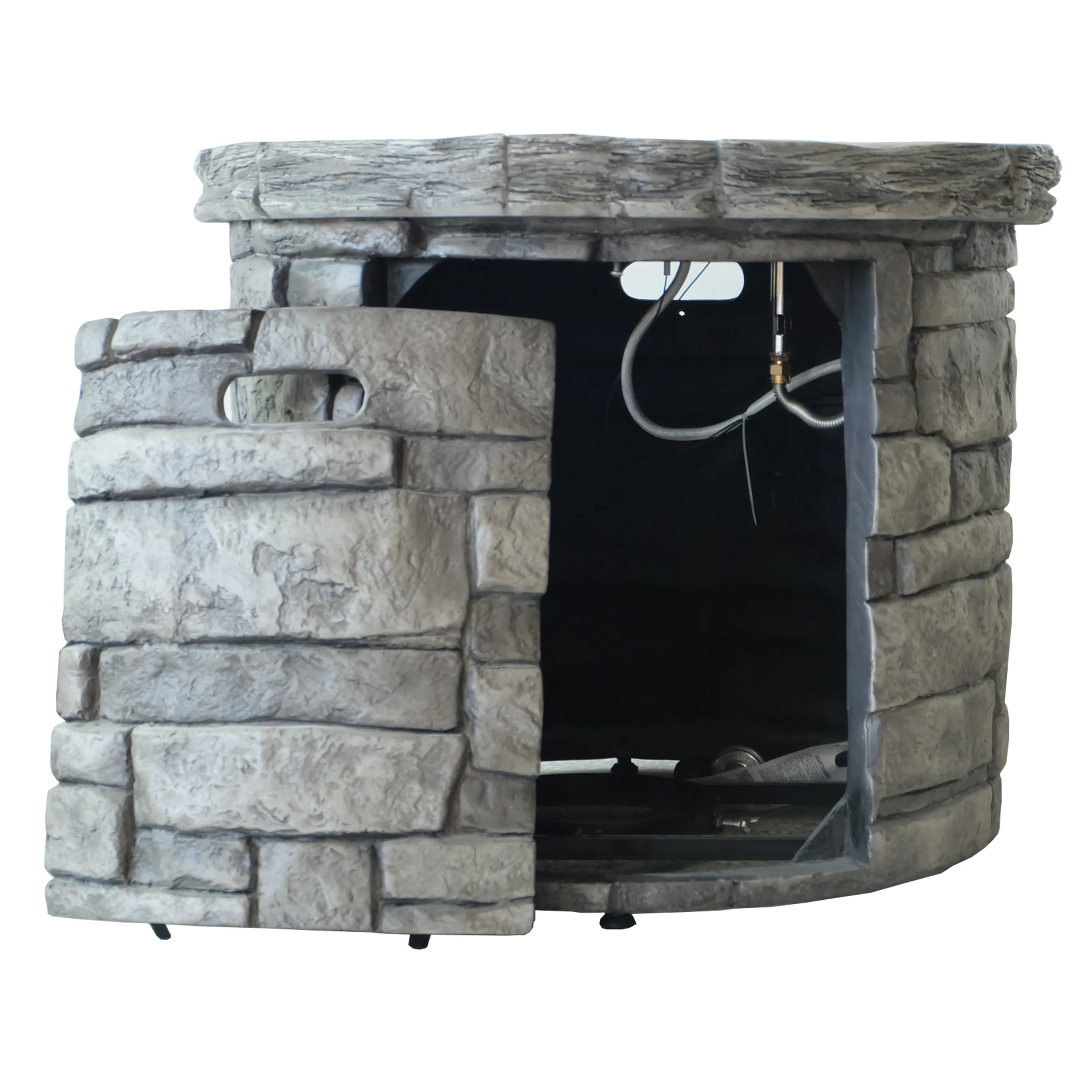 Altta Outdoor Gray Circular Fire Pit - 40,000 BTU - furnishings